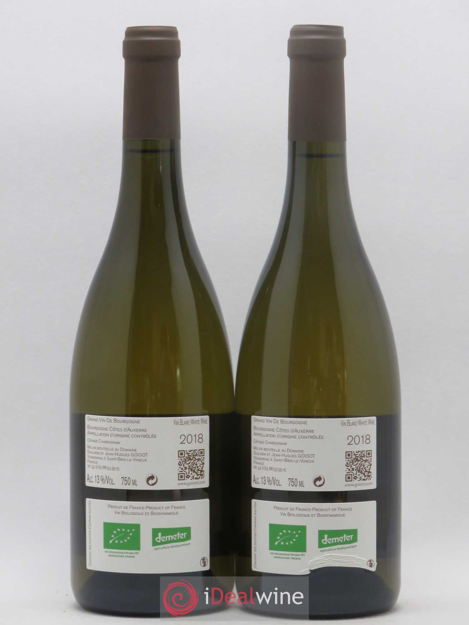 Bourgogne Côtes d'Auxerre Domaine Goisot (sans prix de réserve) 2018 - Posten von 2 Flaschen - 1