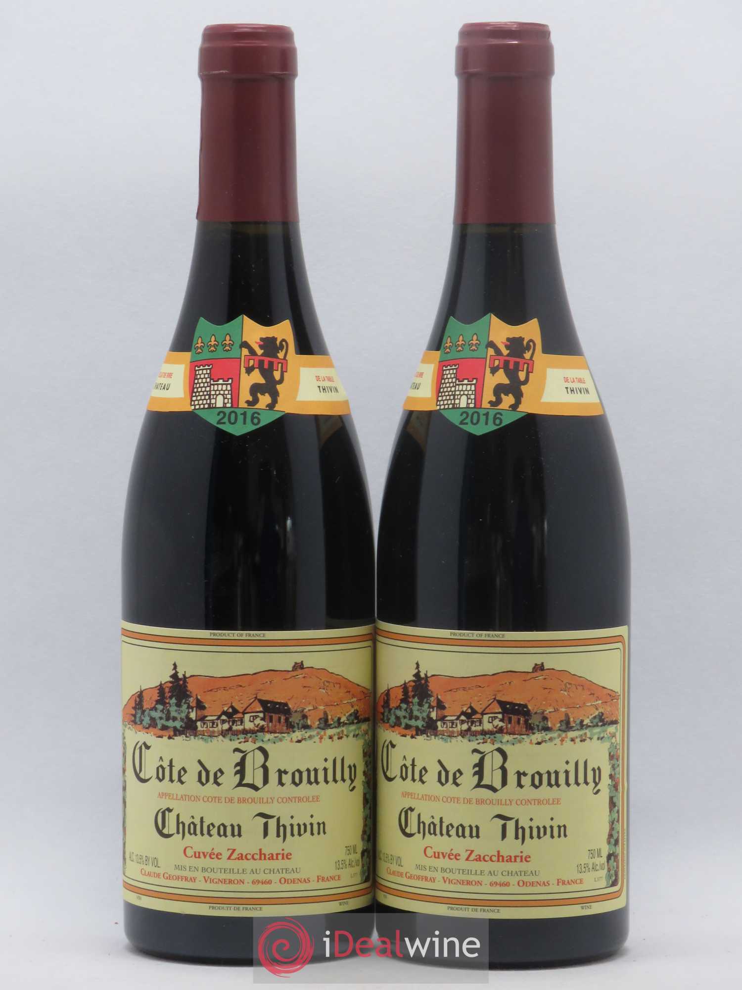 Côte de Brouilly Cuvée Zaccharie Château Thivin 2016 - Lot de 2 bouteilles - 0