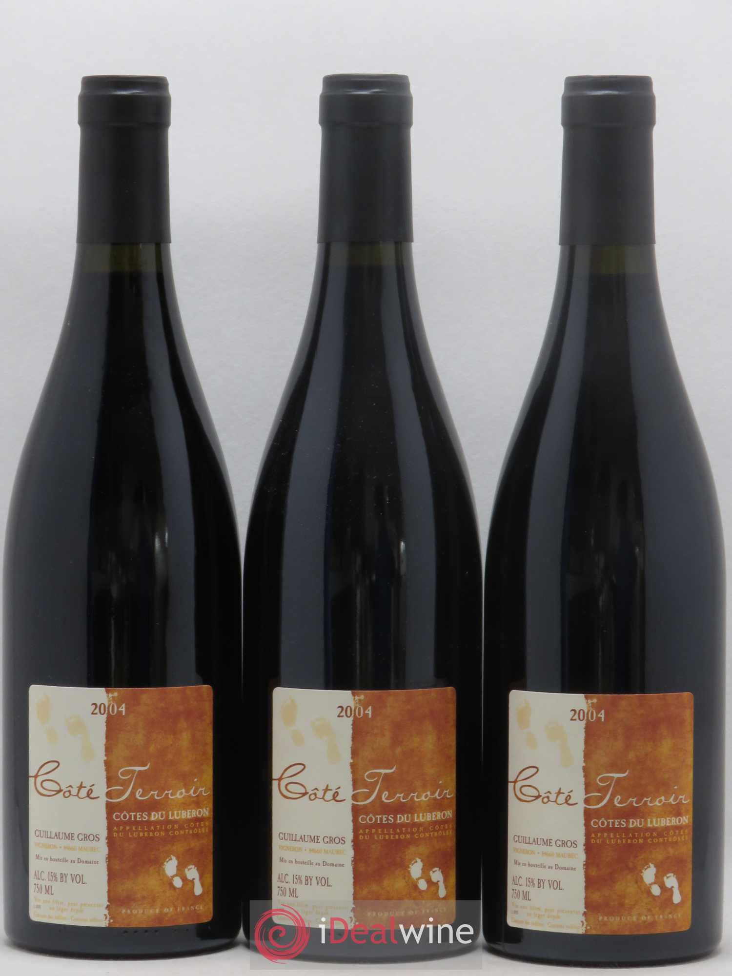 Luberon Côte Terroir Guillaume Gros (sans prix de réserve) 2004 - Posten von 3 Flaschen - 0