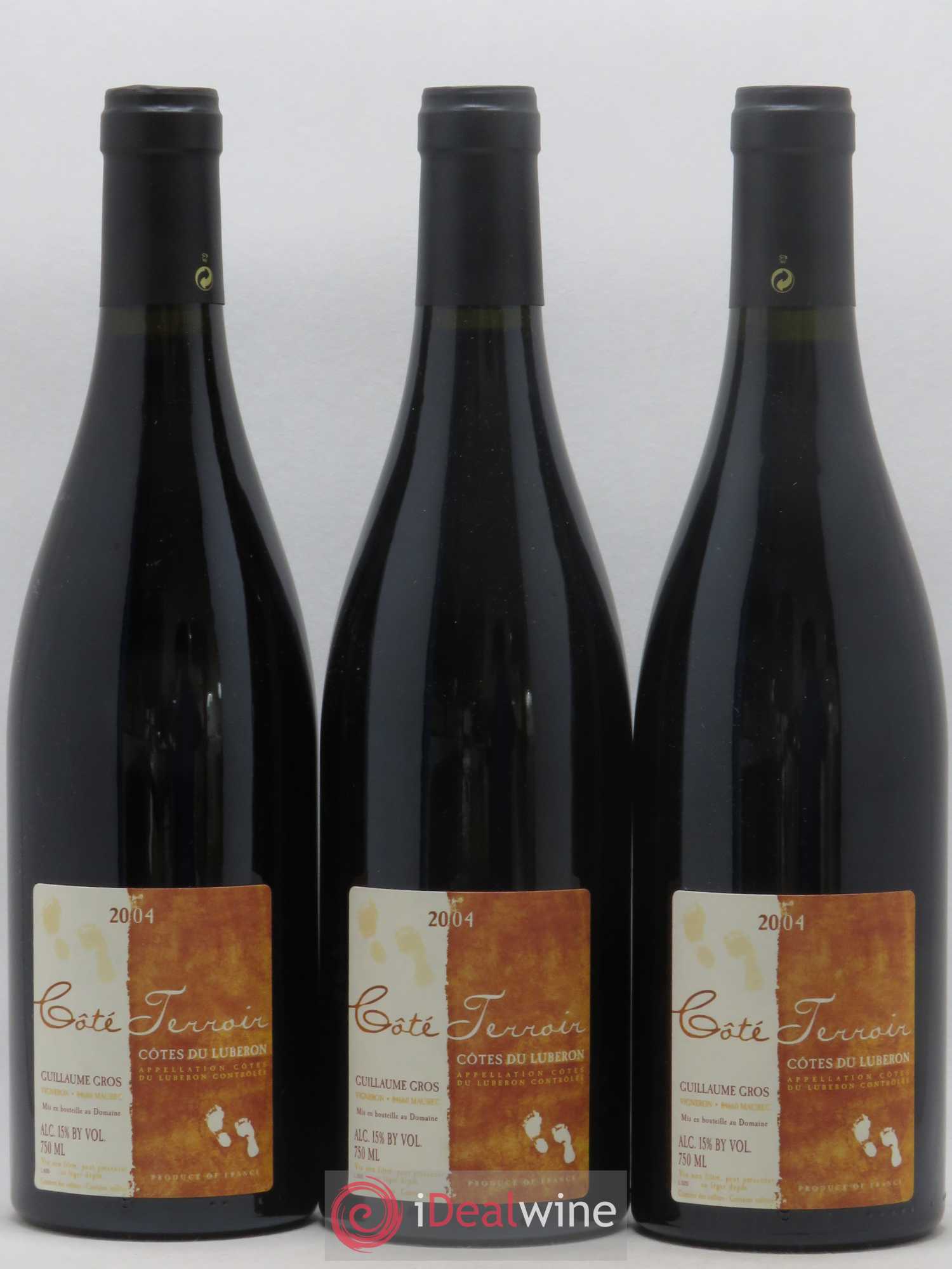 Luberon Côte Terroir Guillaume Gros (sans prix de réserve) 2004 - Posten von 3 Flaschen - 0