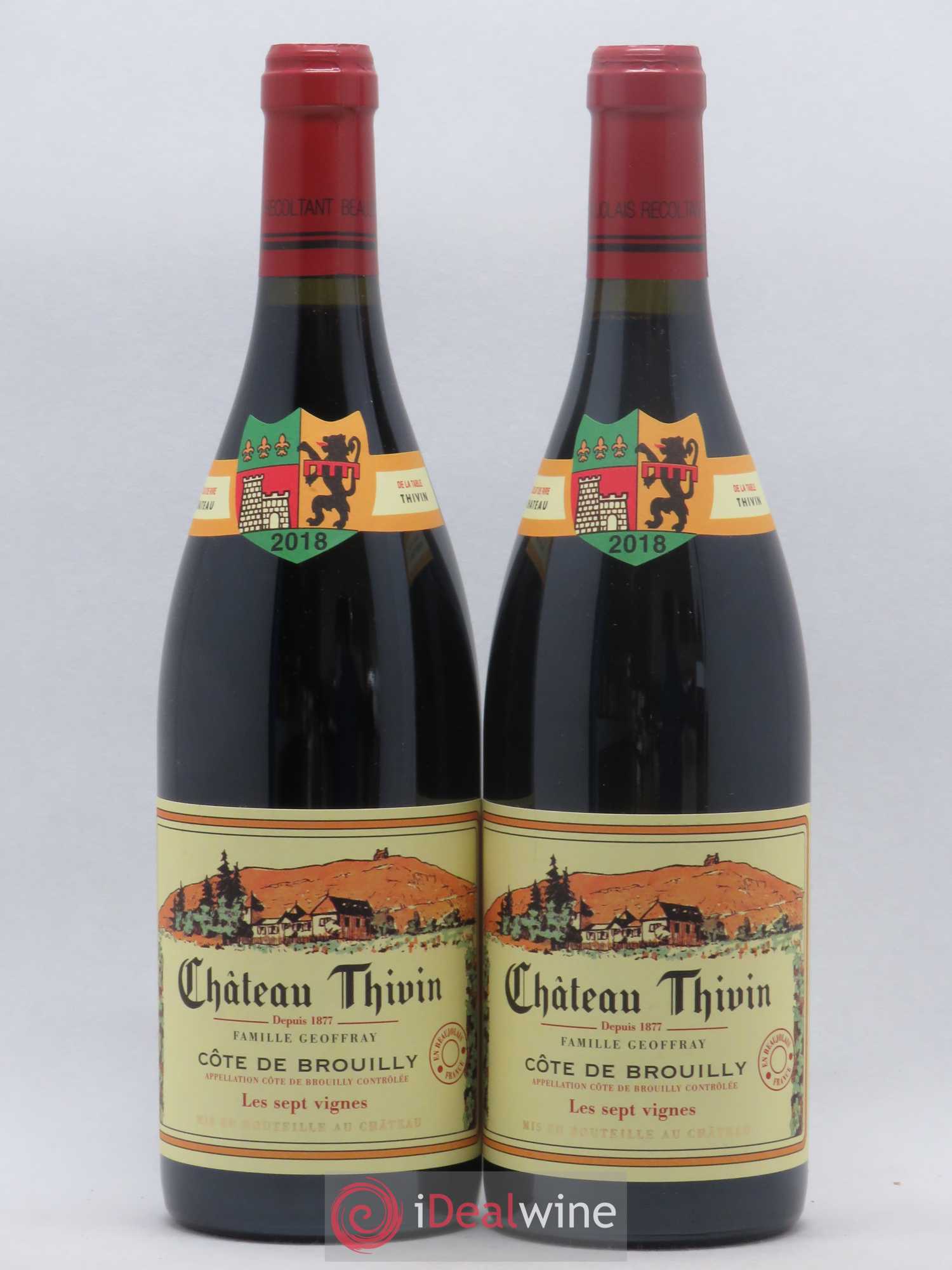 Côte de Brouilly Les 7 Vignes Château Thivin (sans prix de réserve) 2018 - Lot de 2 bouteilles - 0