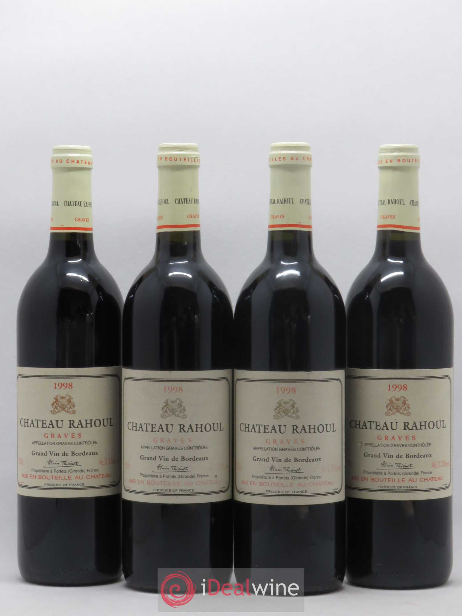 Château Rahoul (sans prix de réserve) 1998 - Lot de 4 bouteilles - 0