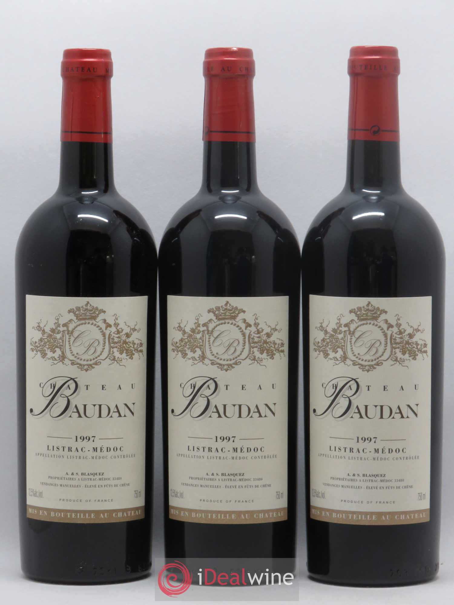 Listrac-Médoc Château Baudan (sans prix de réserve) 1997 - Posten von 3 Flaschen - 0