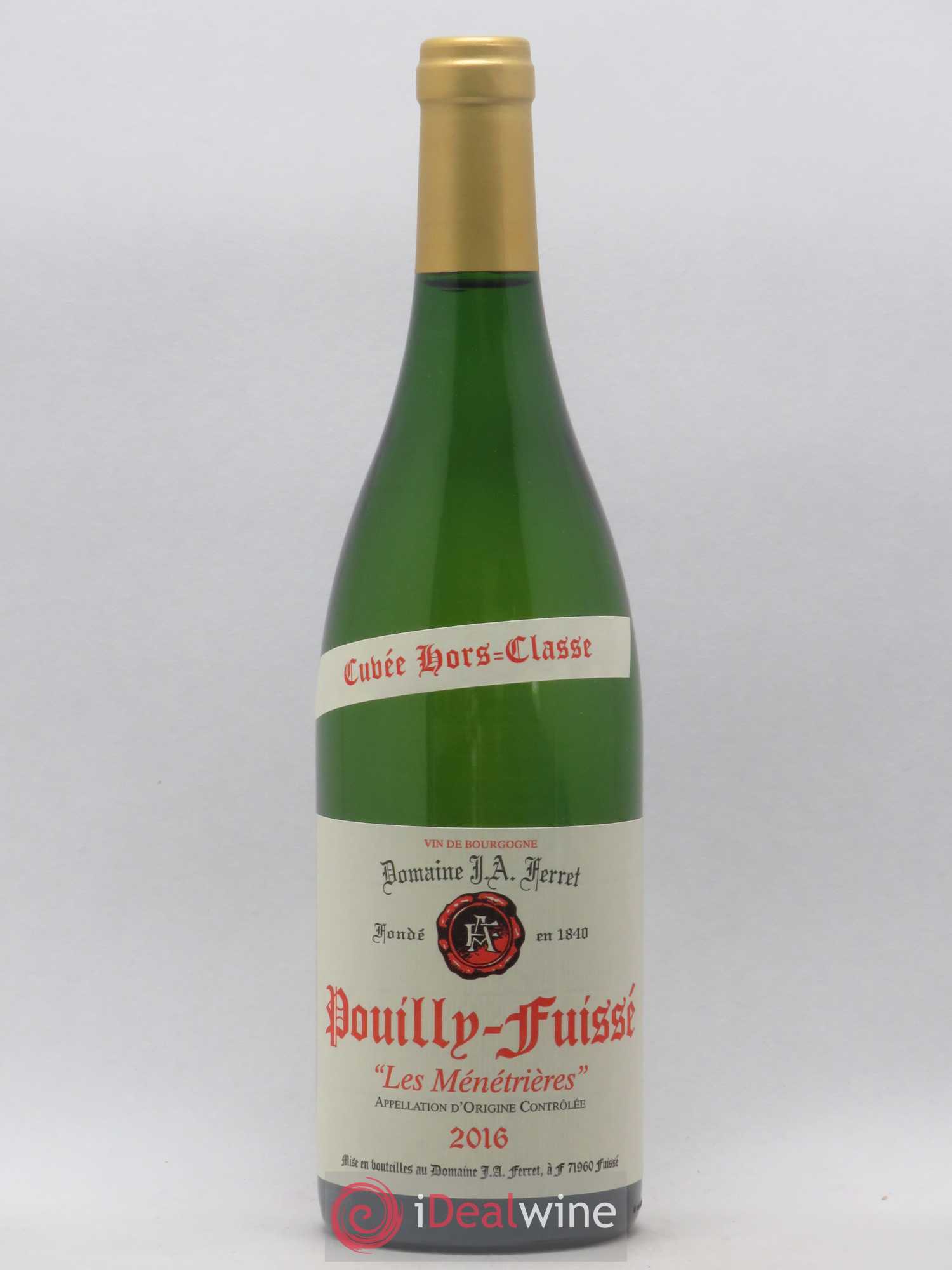 Pouilly-Fuissé 1er Cru Hors Classe Les Ménétrières J.A. Ferret (Domaine) 2016 - Lot de 1 bouteille - 0