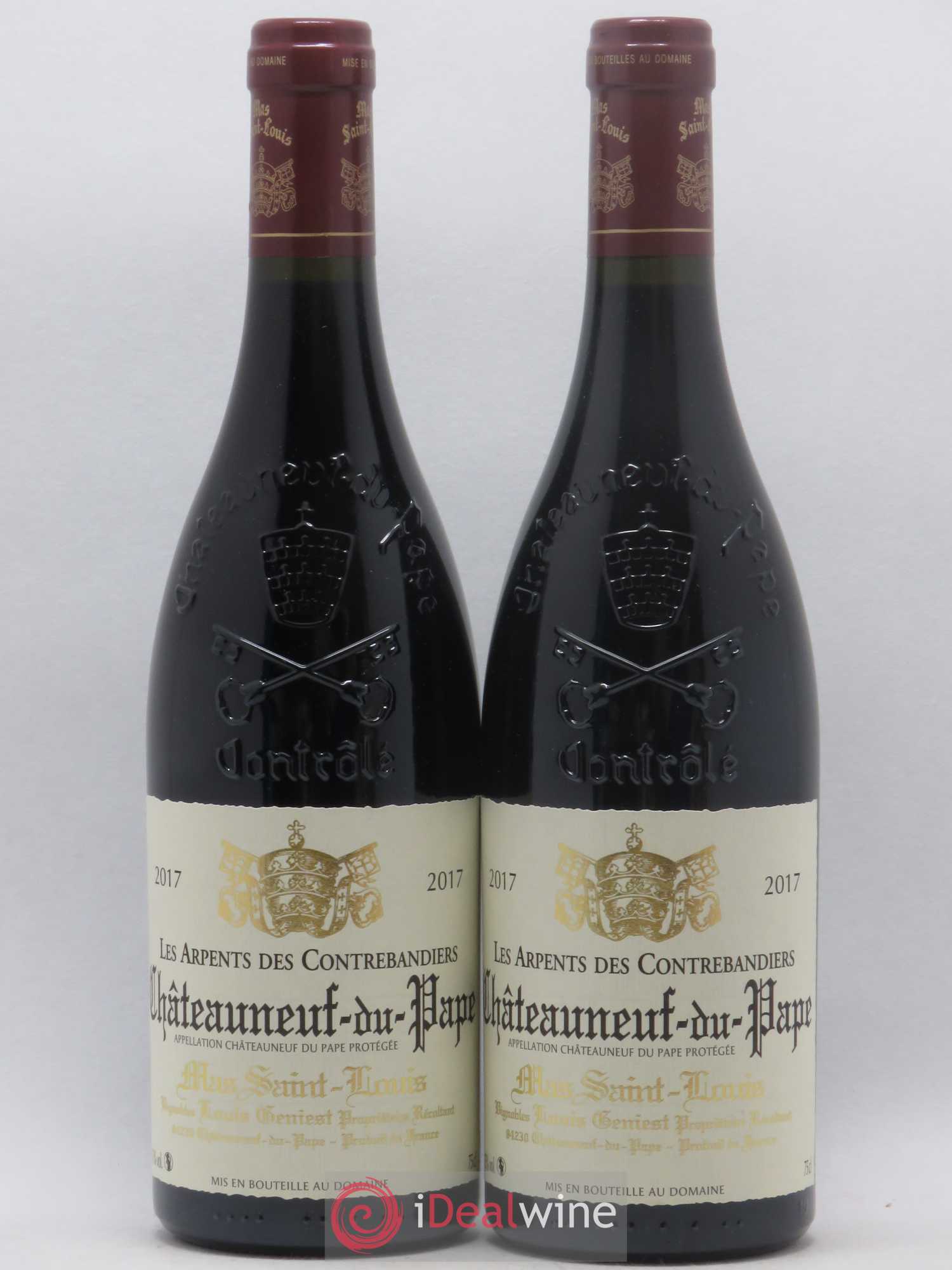 Châteauneuf-du-Pape Les Arpents des Contrebandiers Mas Saint-Louis 2017 - Lot de 2 bouteilles - 0