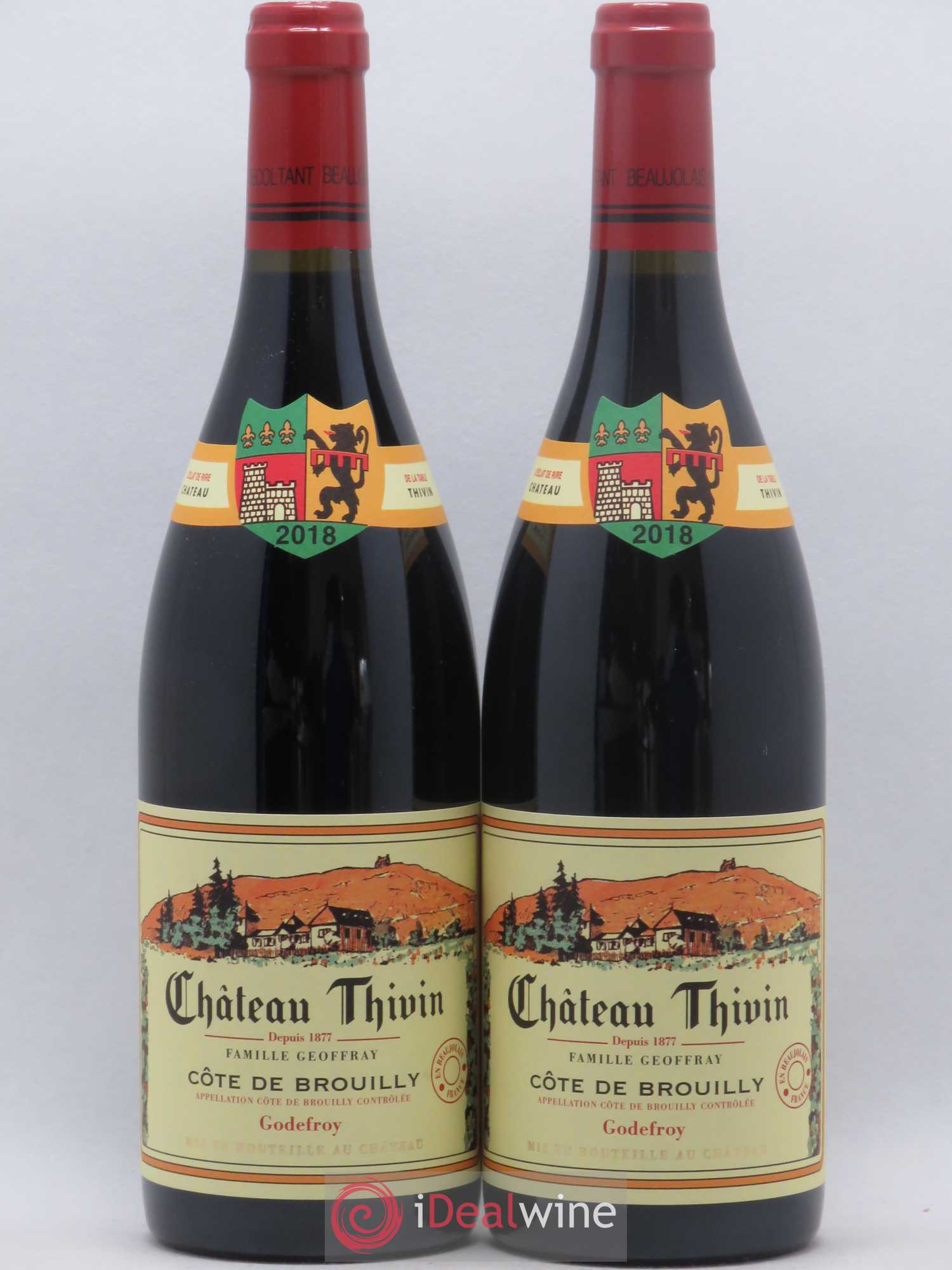 Côte de Brouilly Cuvée Godefroy Château Thivin (sans prix de réserve) 2018 - Lot de 2 bouteilles - 0