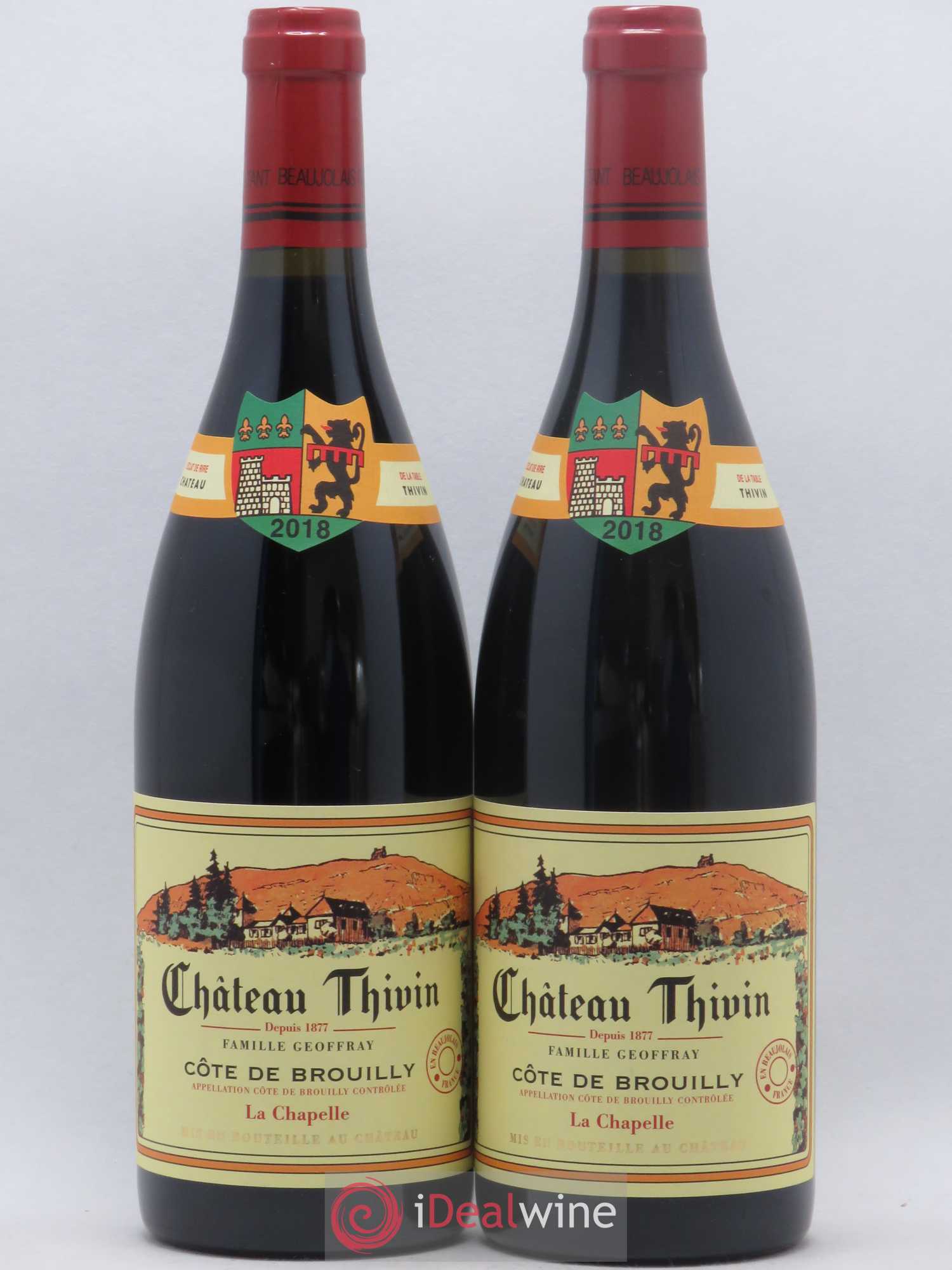 Côte de Brouilly Cuvée La Chapelle Château Thivin (sans prix de réserve) 2018 - Lot de 2 bouteilles - 0