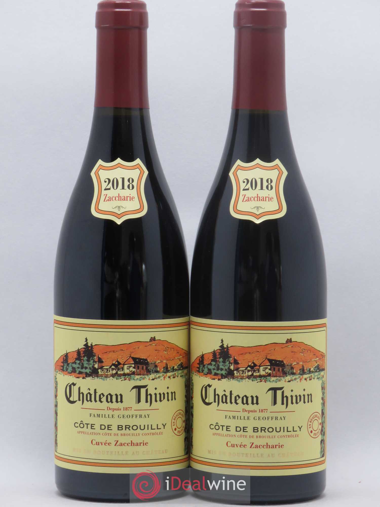Côte de Brouilly Cuvée Zaccharie Château Thivin 2018 - Lot de 2 bouteilles - 0
