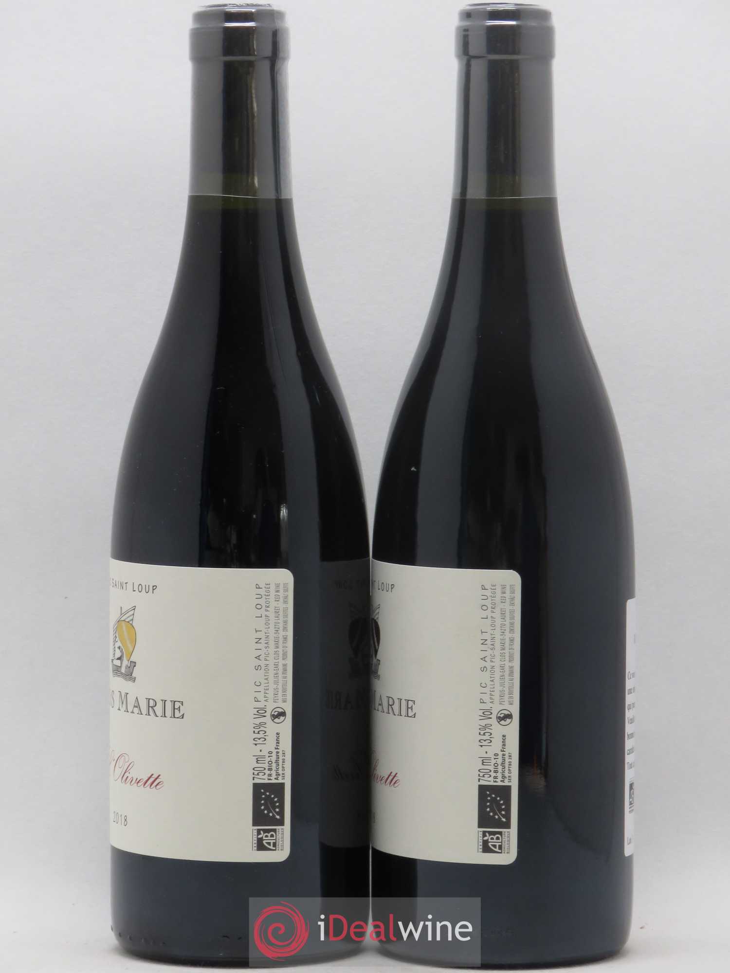 Pic Saint-Loup Clos Marie Olivette Christophe Peyrus et Françoise Julien  (sans prix de réserve) 2018 - Lot de 2 bouteilles - 1