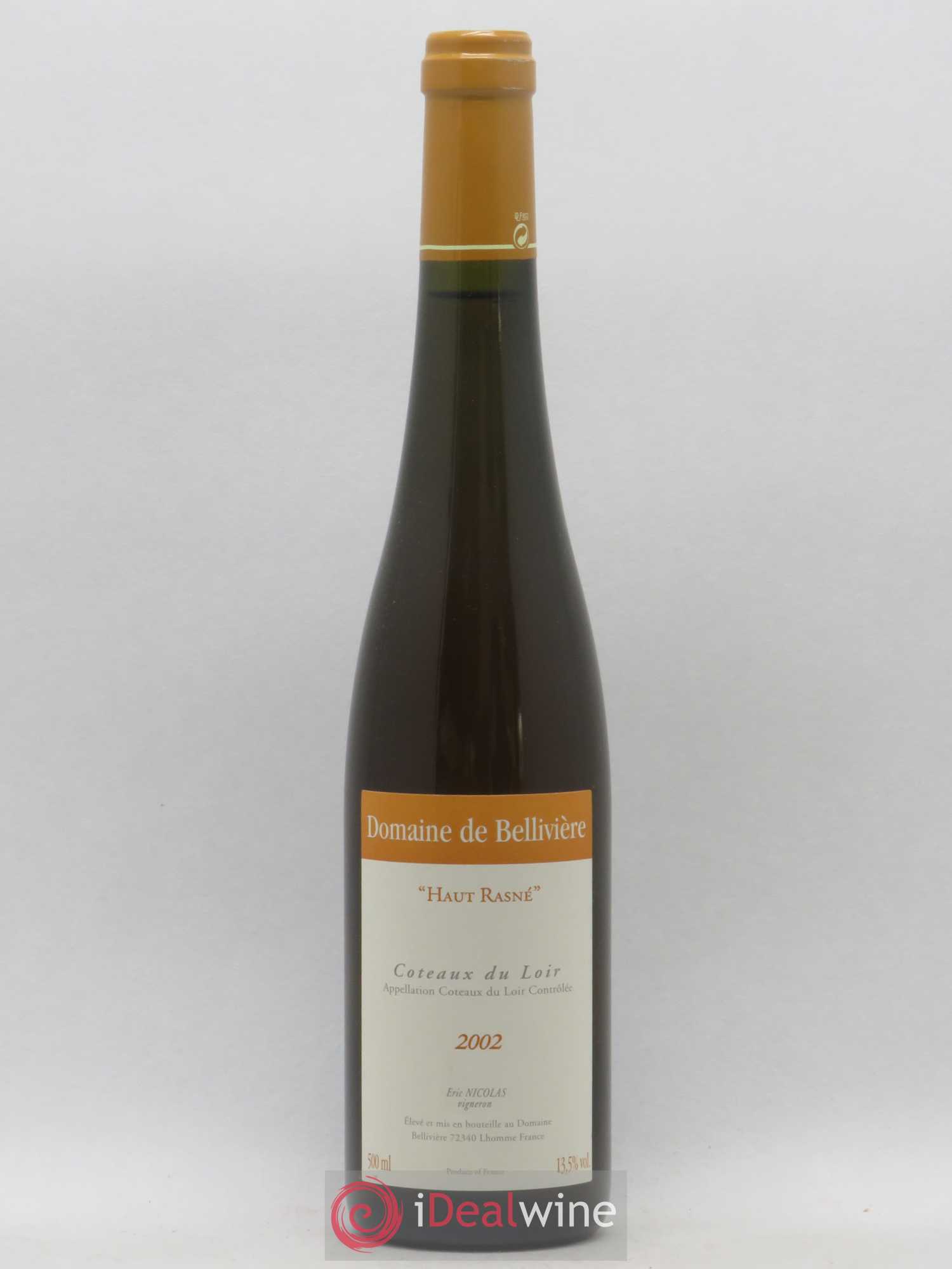 Coteaux du Loir Haut Rasné Domaine de Bellivière 50 cl 2002 - Posten von 1 Flasche - 0