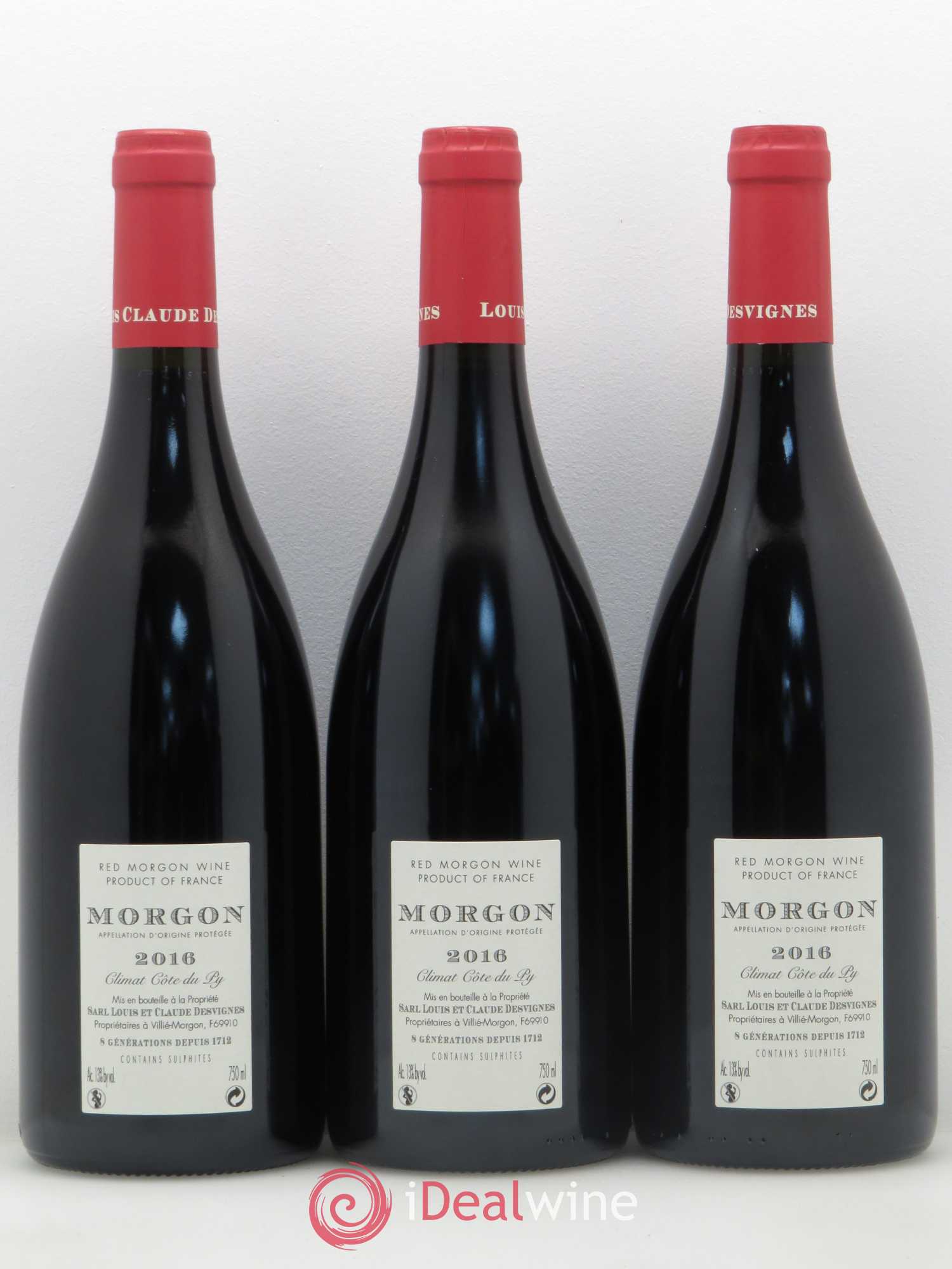 Morgon Côte du Py Louis-Claude Desvignes (sans prix de réserve) 2016 - Lot de 3 bouteilles - 1