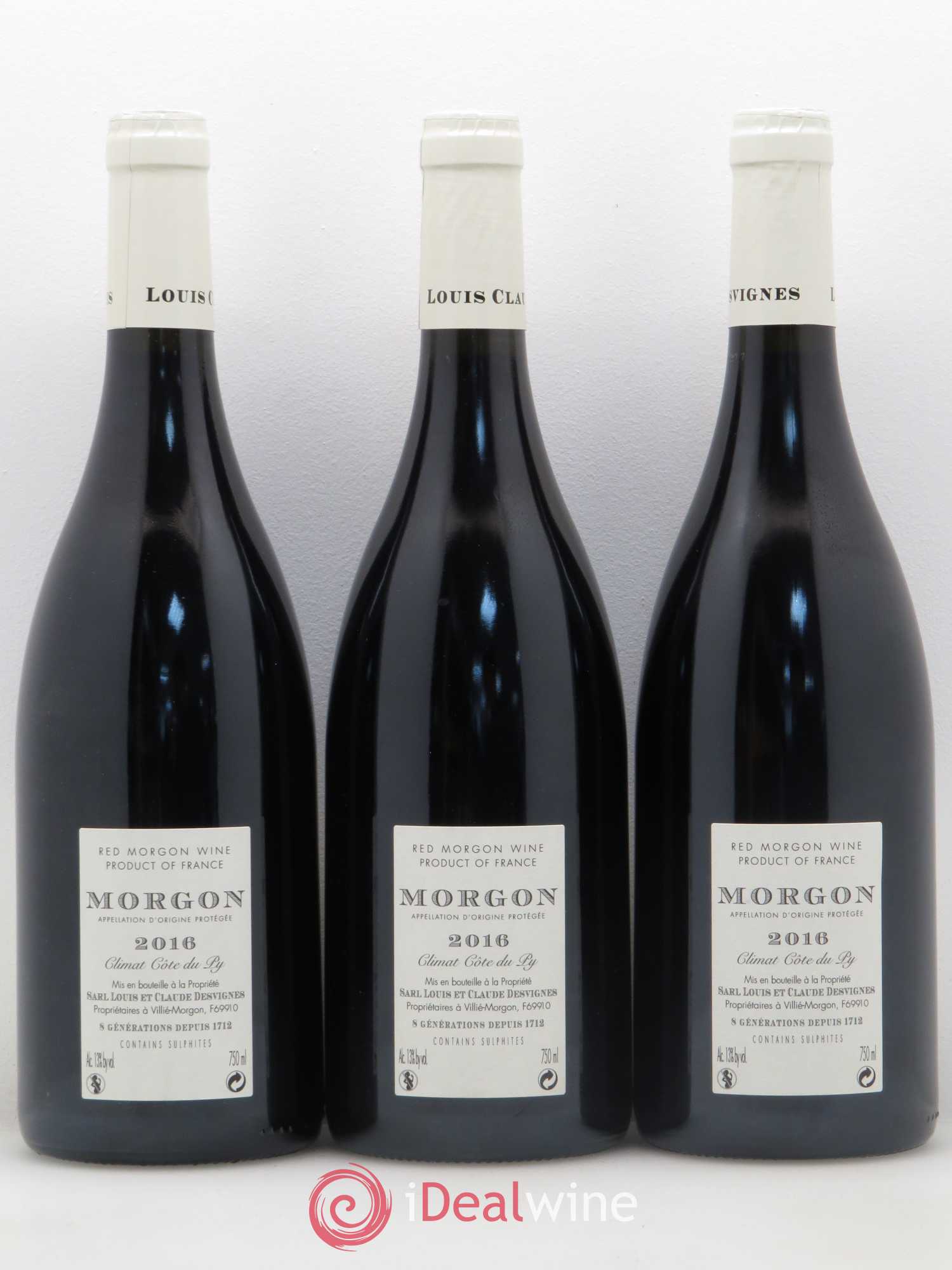 Morgon Côte de Py Javernières Louis-Claude Desvignes (sans prix de réserve) 2016 - Lot de 3 bouteilles - 1