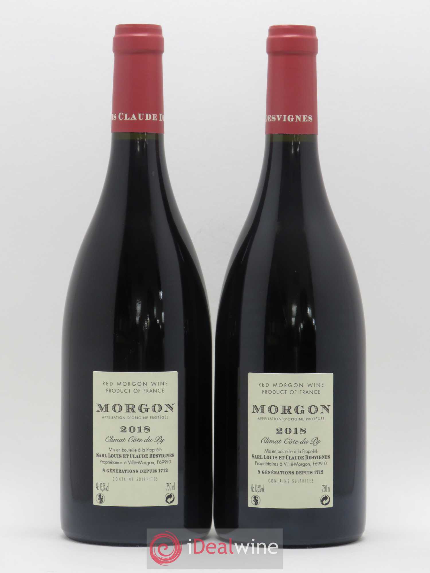 Morgon Côte de Py Javernières Louis-Claude Desvignes (sans prix de réserve) 2018 - Lot de 2 bouteilles - 1