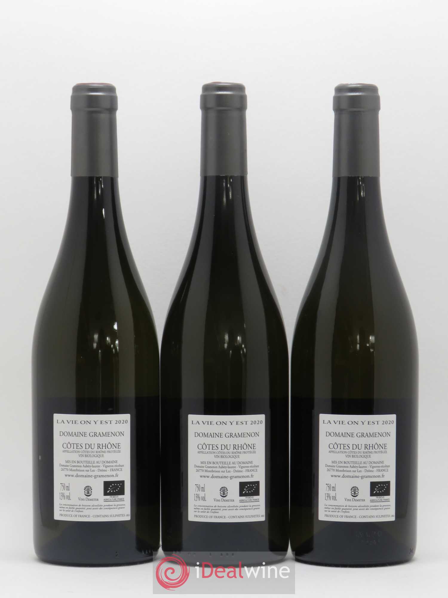 Côtes-du-Rhône La Vie on y est Gramenon (Domaine) 2020 - Lot de 3 bouteilles - 1