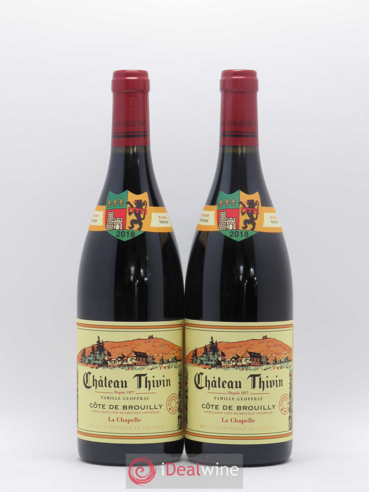 Côte de Brouilly Cuvée La Chapelle Château Thivin (sans prix de réserve) 2018 - Lot de 2 bouteilles - 0