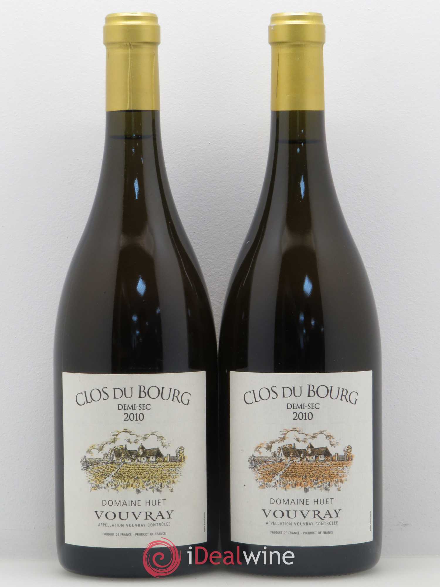 Vouvray Clos du Bourg Moelleux Domaine Huet Demi sec 2010 - Lot de 2 bouteilles - 0