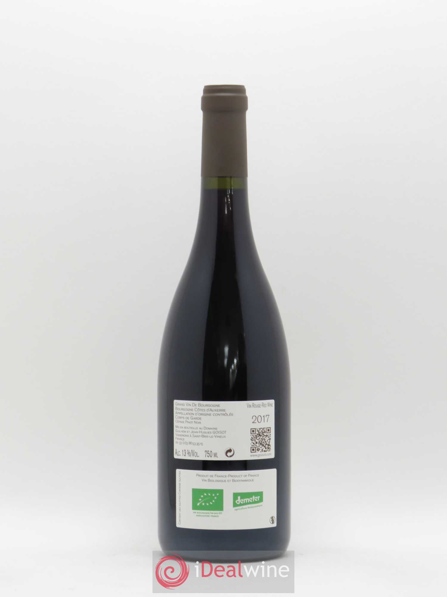 Bourgogne Côtes d'Auxerre Corps de Garde Goisot  (sans prix de réserve) 2017 - Lot de 1 bouteille - 1