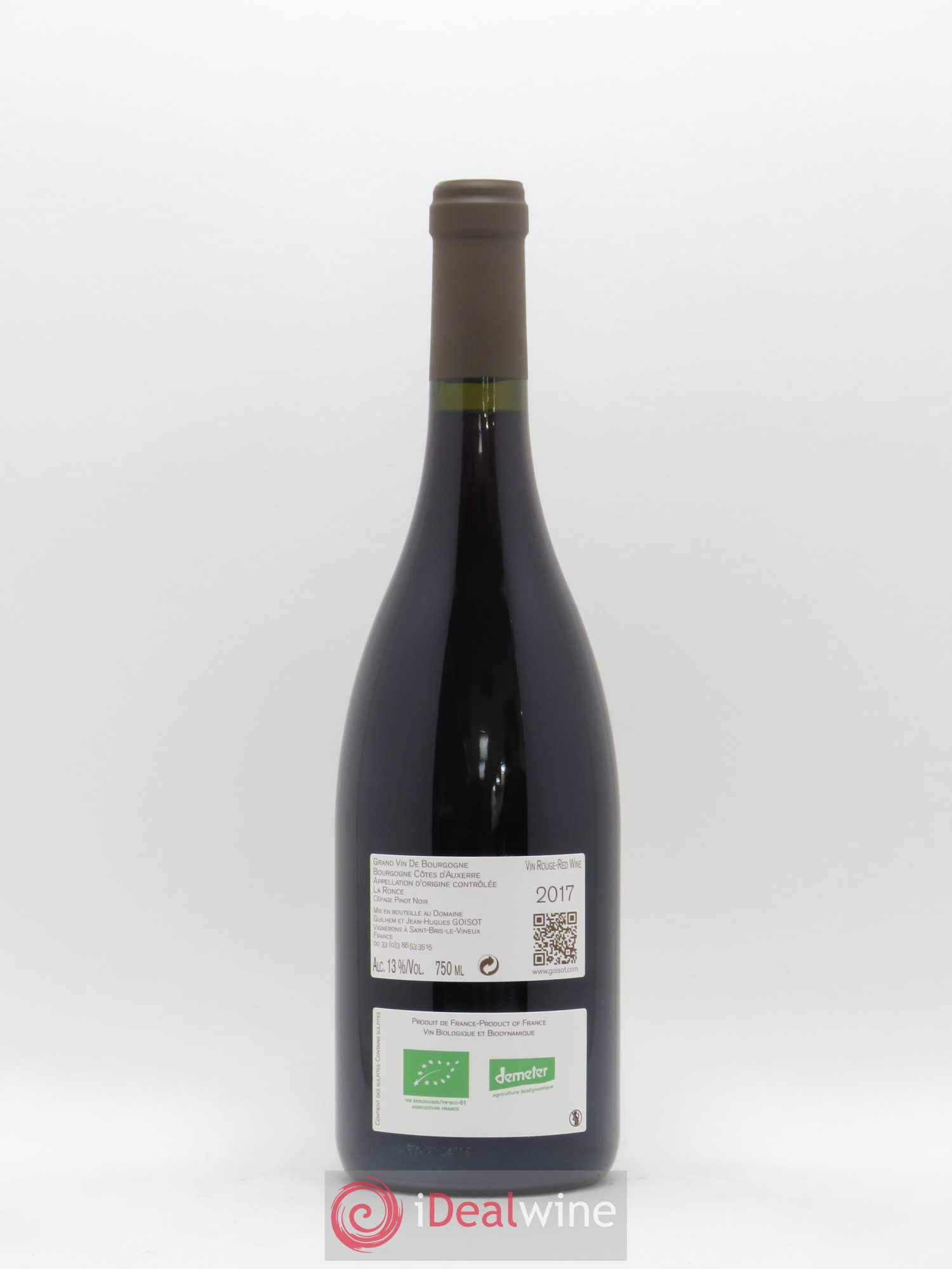 Bourgogne Côtes d'Auxerre La Ronce Goisot (sans prix de réserve) 2017 - Lot de 1 bouteille - 1