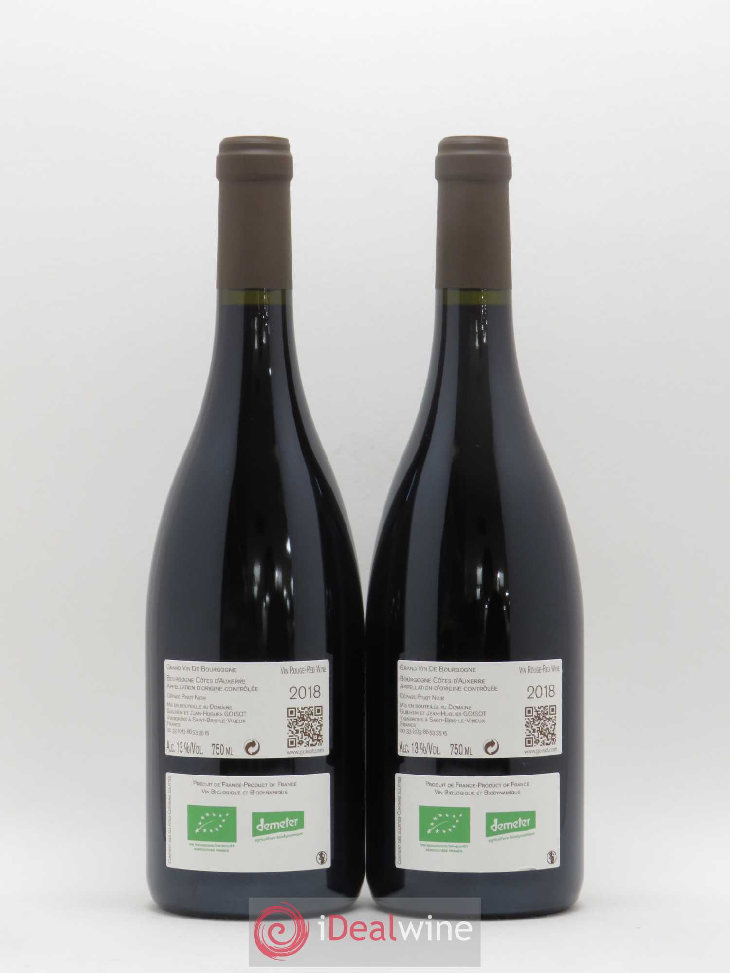 Bourgogne Côtes d'Auxerre Domaine Goisot (sans prix de réserve) 2018 - Posten von 2 Flaschen - 1