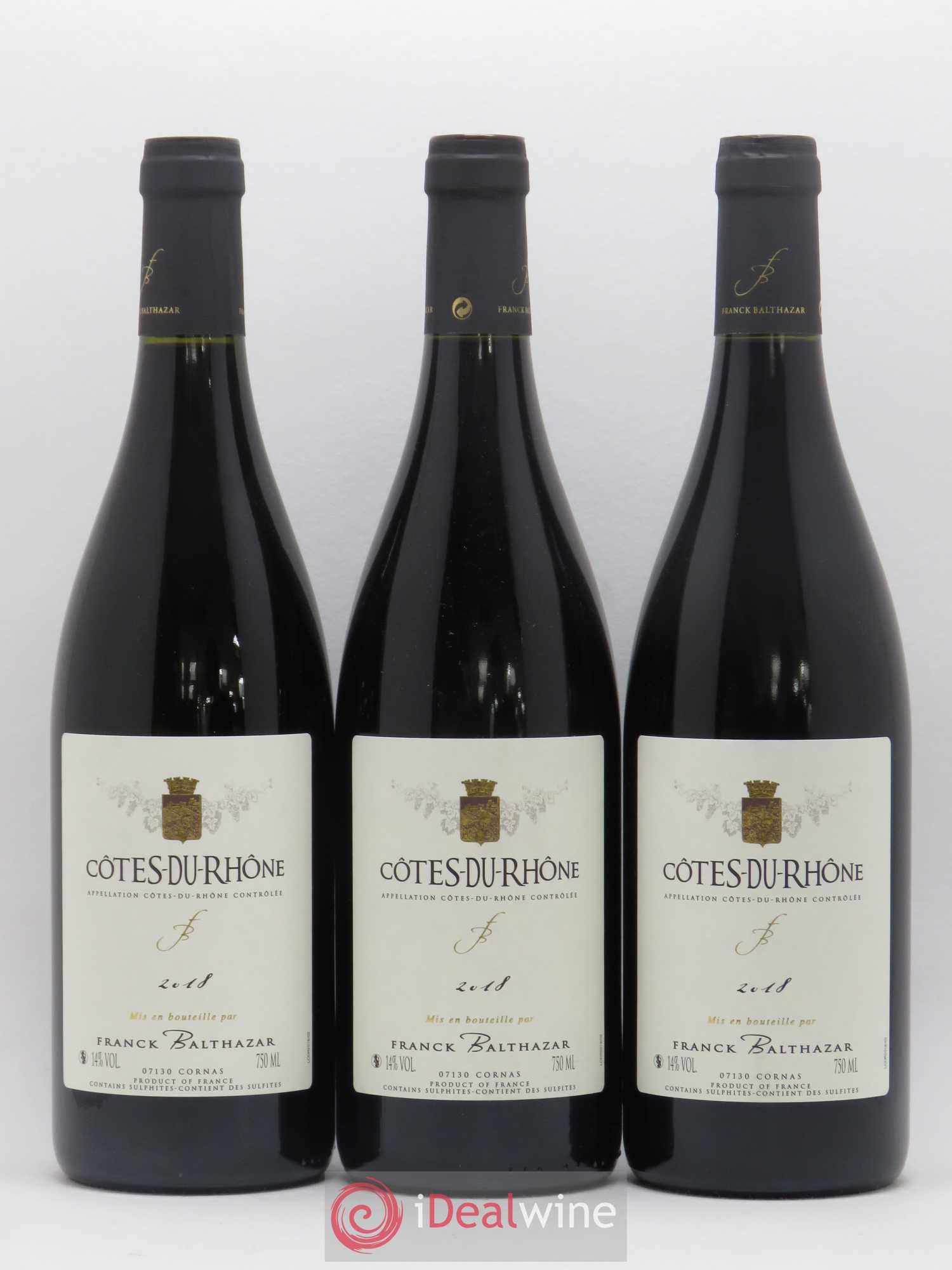 Côtes-du-Rhône Franck Balthazar (Domaine) (senza prezzo di riserva) 2018 - Lotto di 3 bottiglie - 0