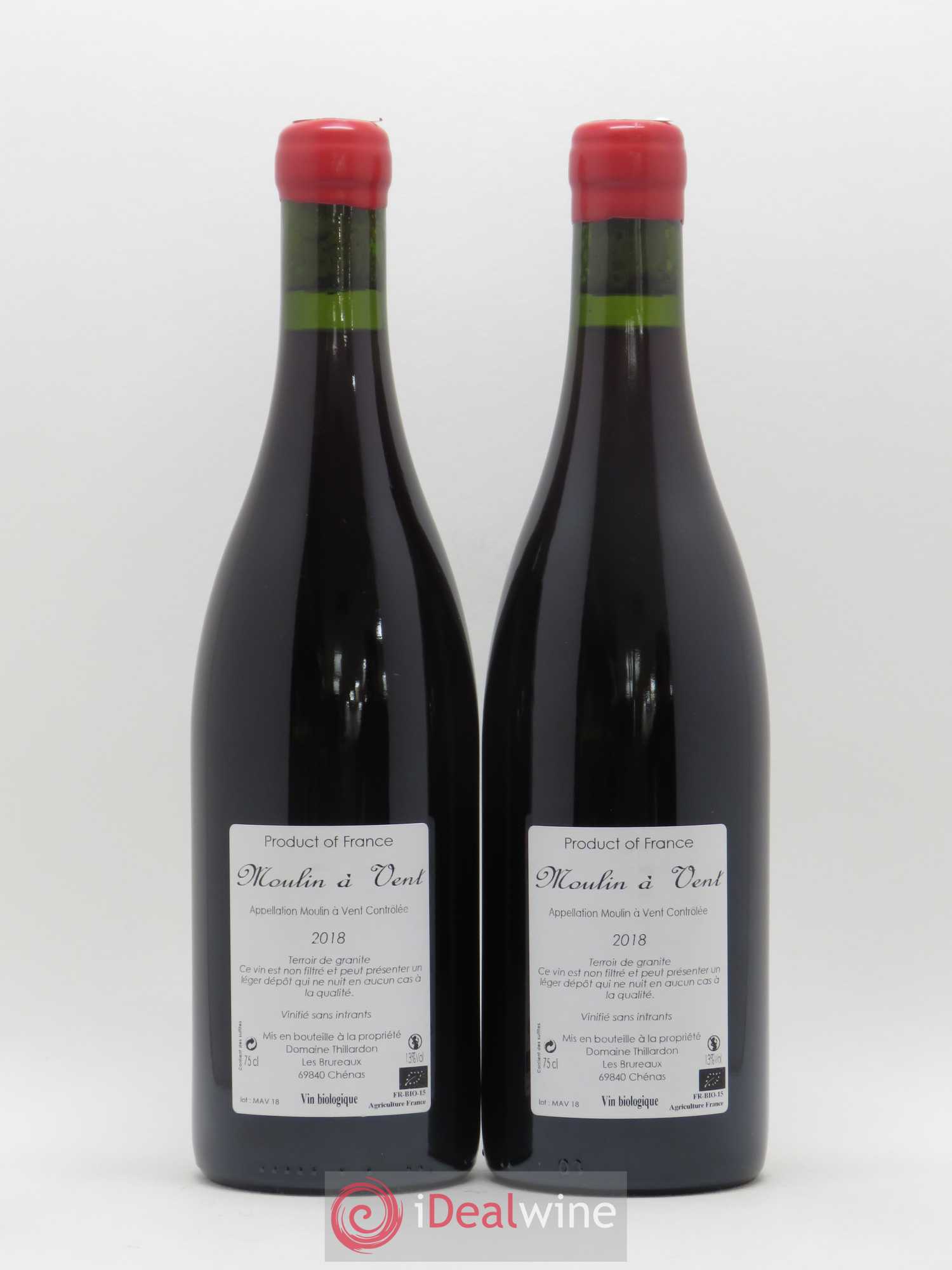 Moulin-à-Vent Domaine Thillardon 2018 - Lot de 2 bouteilles - 1