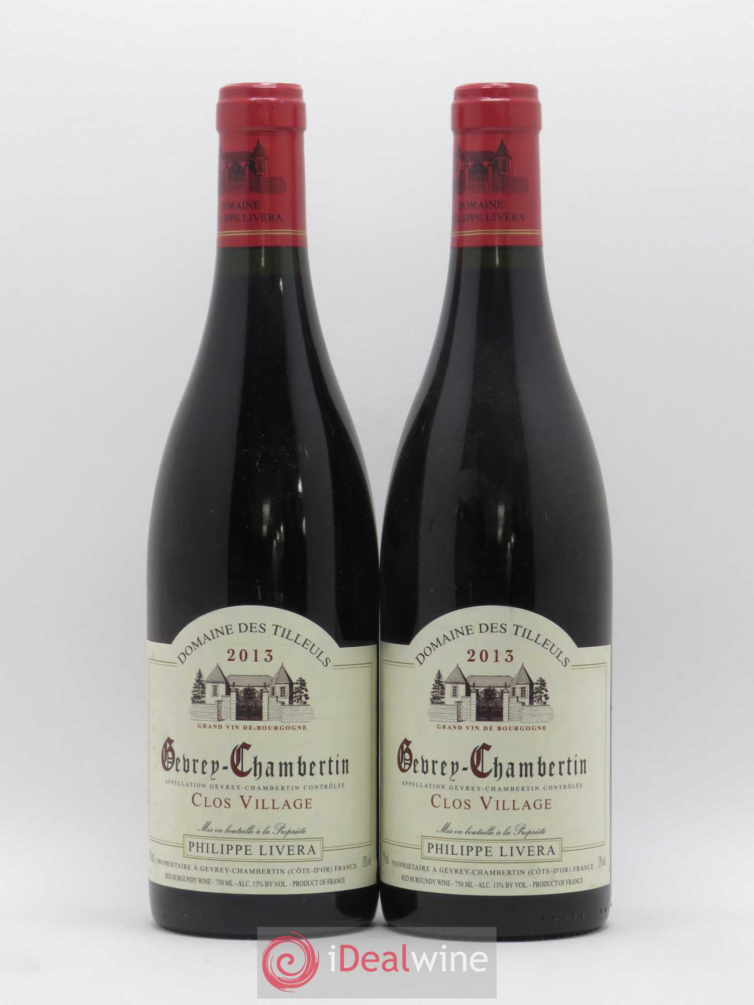 Gevrey-Chambertin Clos Village Tilleuls (Domaine des) - Philippe Livera (sans prix de réserve) 2013 - Lot de 2 bouteilles - 0