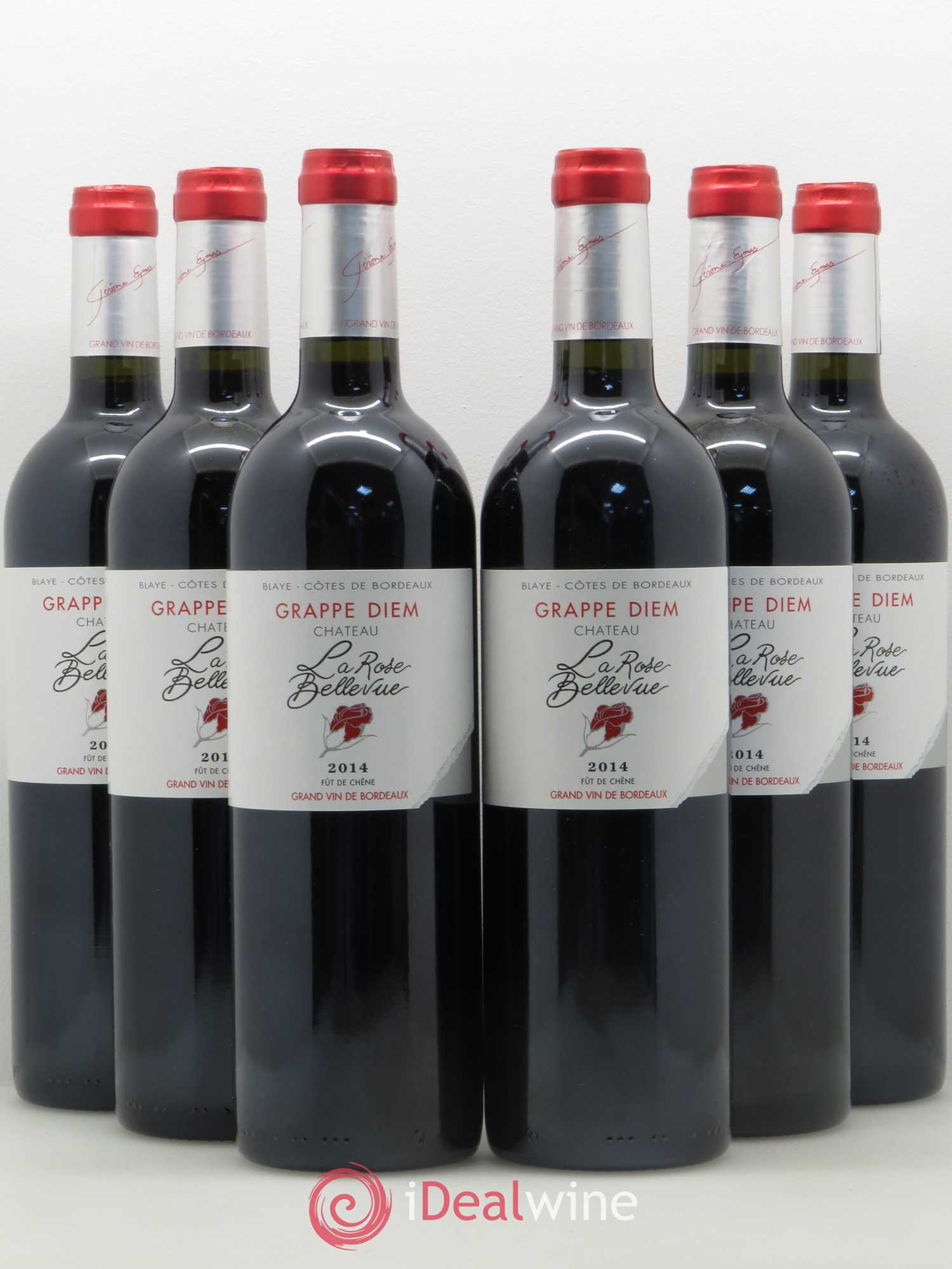 Premières-Côtes-de-Blaye (Blaye-Côtes-de-Bordeaux) Chateau La Rose Bellevue Grappe Diem (sans prix de réserve) 2014 - Lotto di 6 bottiglie - 0