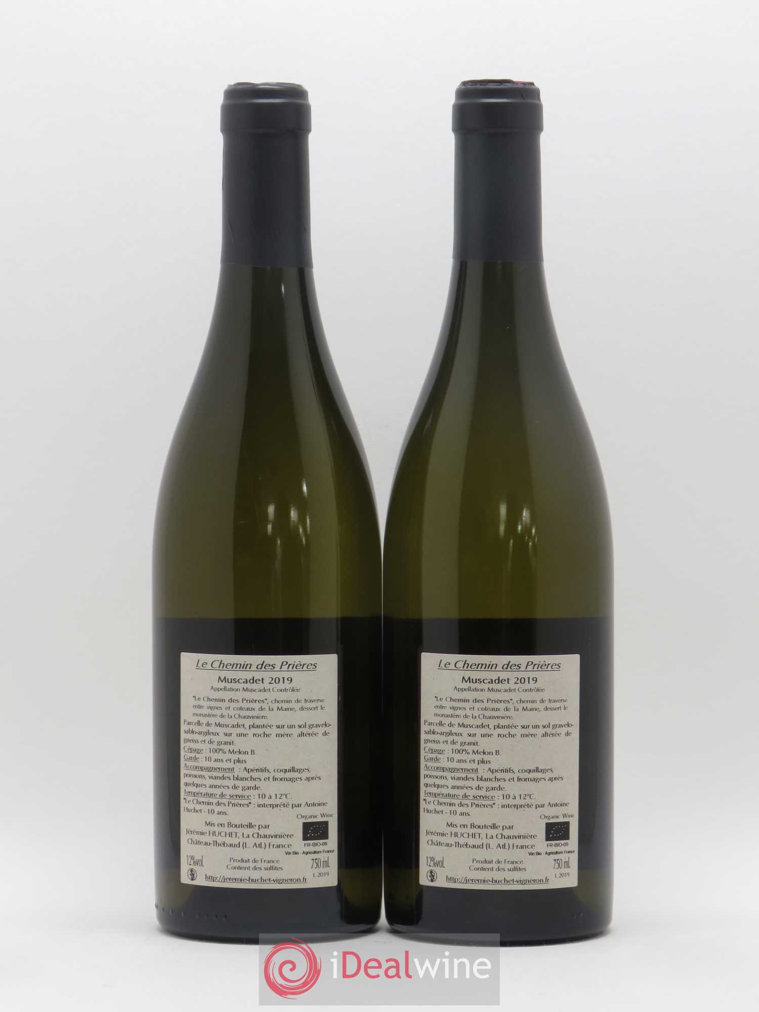Muscadet-Sèvre-et-Maine Chemin des Prières Domaine de la Chauvinière Jérémie Huchet (sans prix de réserve) 2019 - Posten von 2 Flaschen - 1
