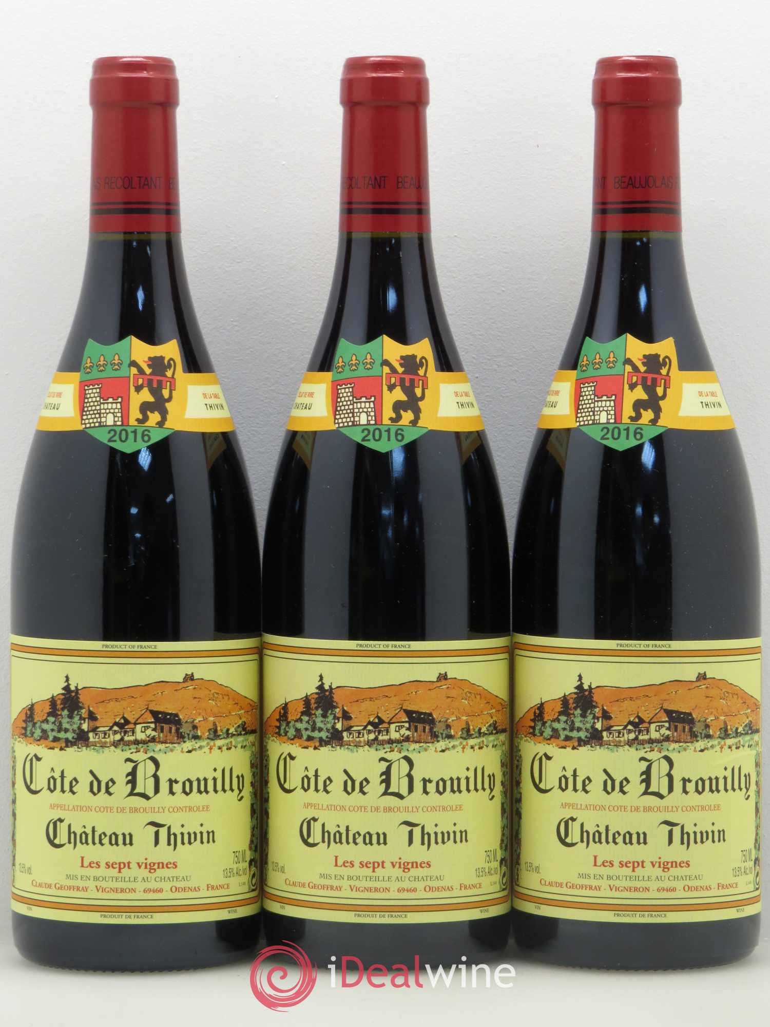Côte de Brouilly Les 7 Vignes Château Thivin (sans prix de réserve) 2016 - Lot de 6 bouteilles - 2