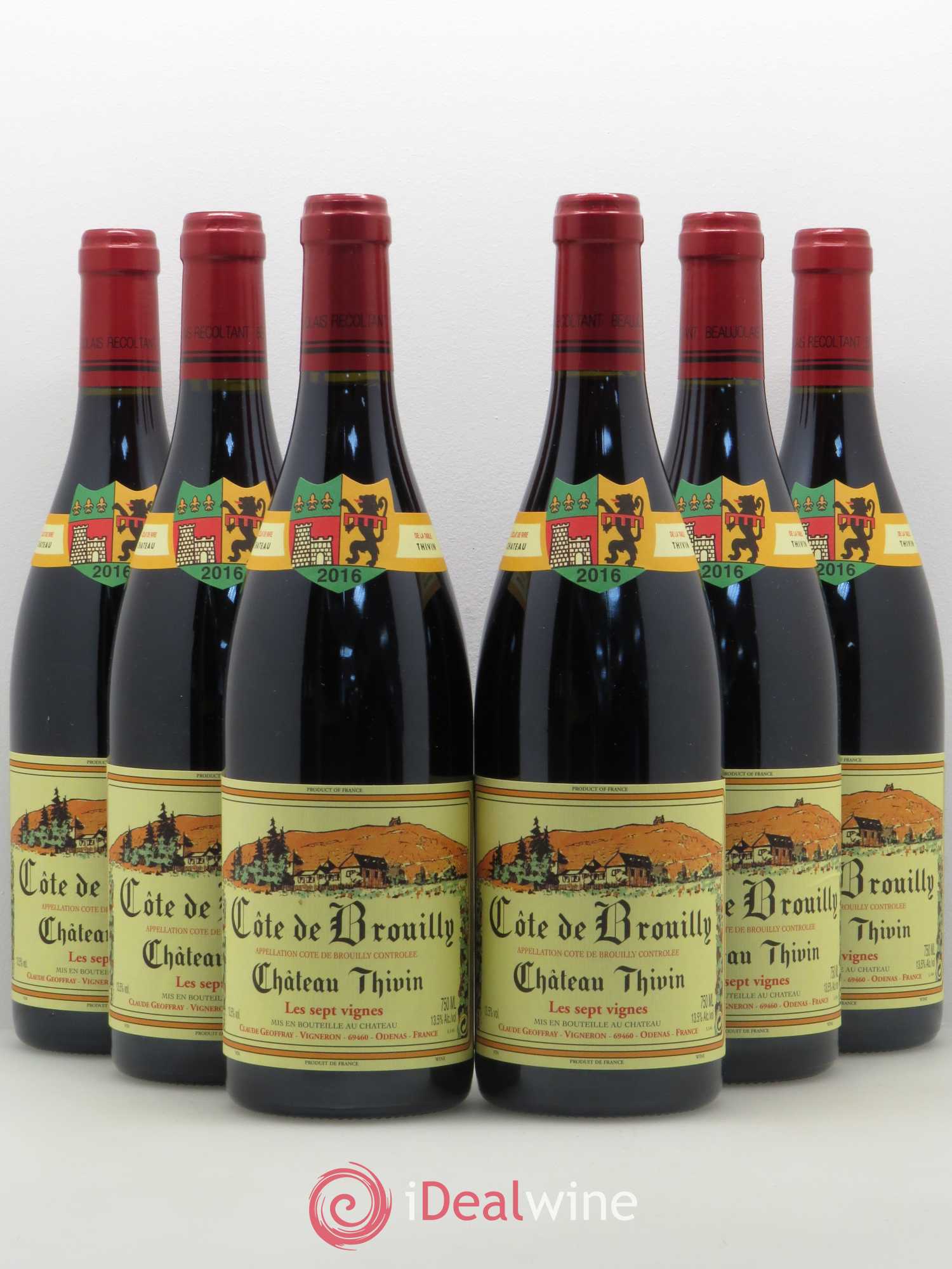 Côte de Brouilly Les 7 Vignes Château Thivin (sans prix de réserve) 2016 - Lot de 6 bouteilles - 0