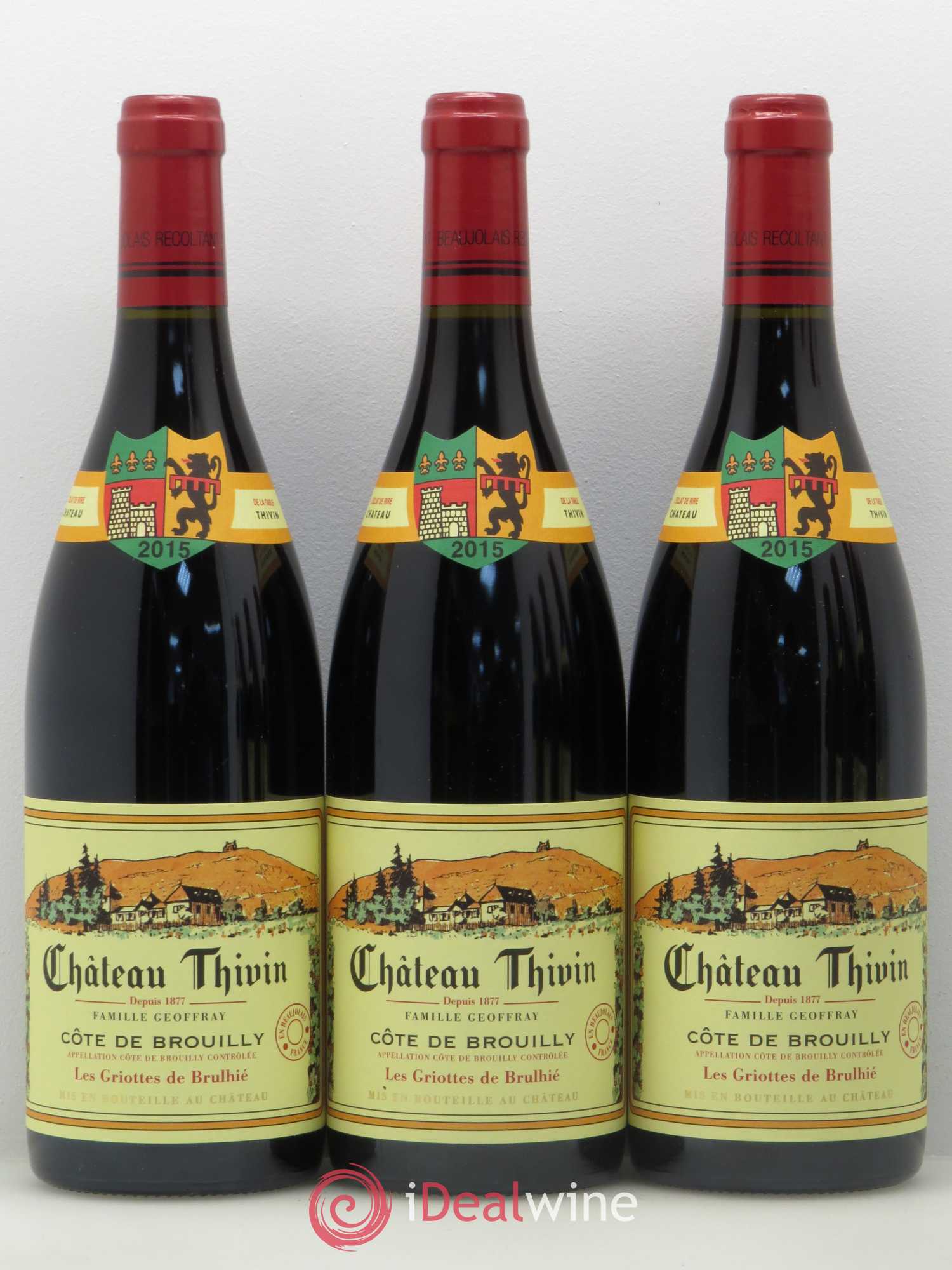 Côte de Brouilly Les Griottes de Brulhié Château Thivin  (sans prix de réserve) 2015 - Lot de 6 bouteilles - 1