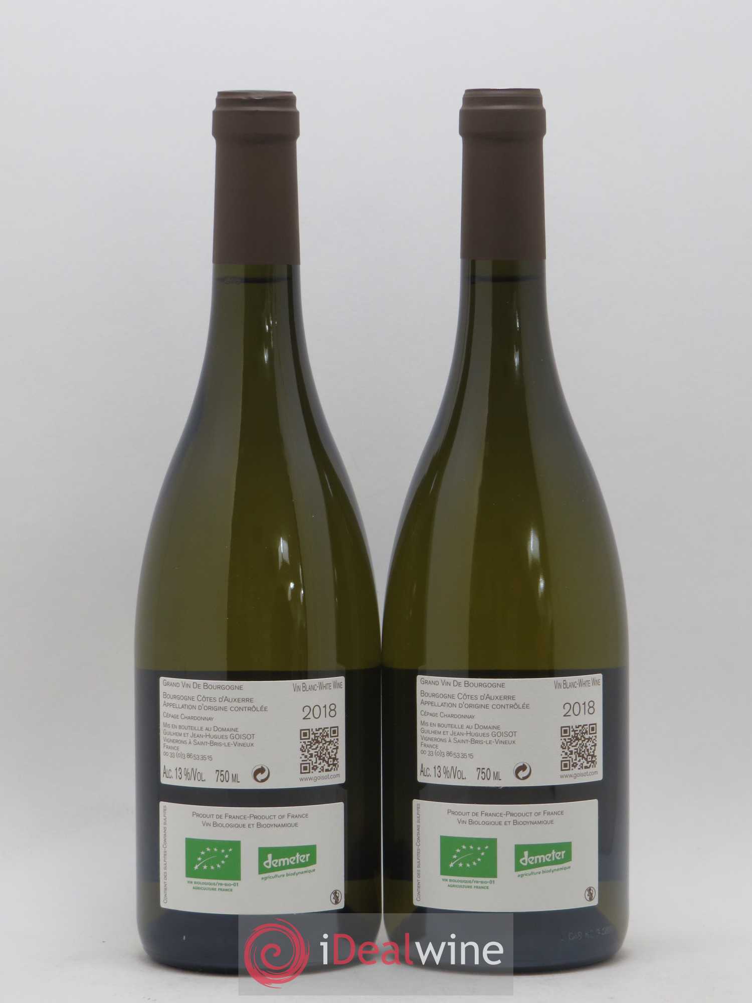 Bourgogne Côtes d'Auxerre Domaine Goisot (sans prix de réserve) 2018 - Posten von 2 Flaschen - 1