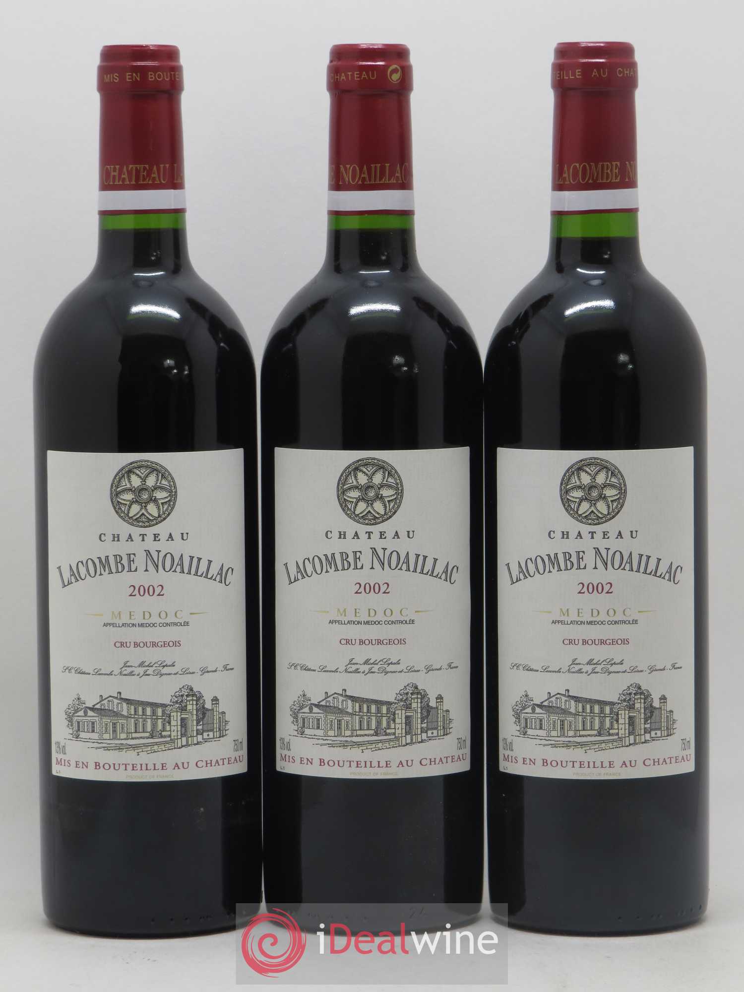 Médoc Château Lacombe Noaillac (sans prix de réserve) 2002 - Posten von 3 Flaschen - 0