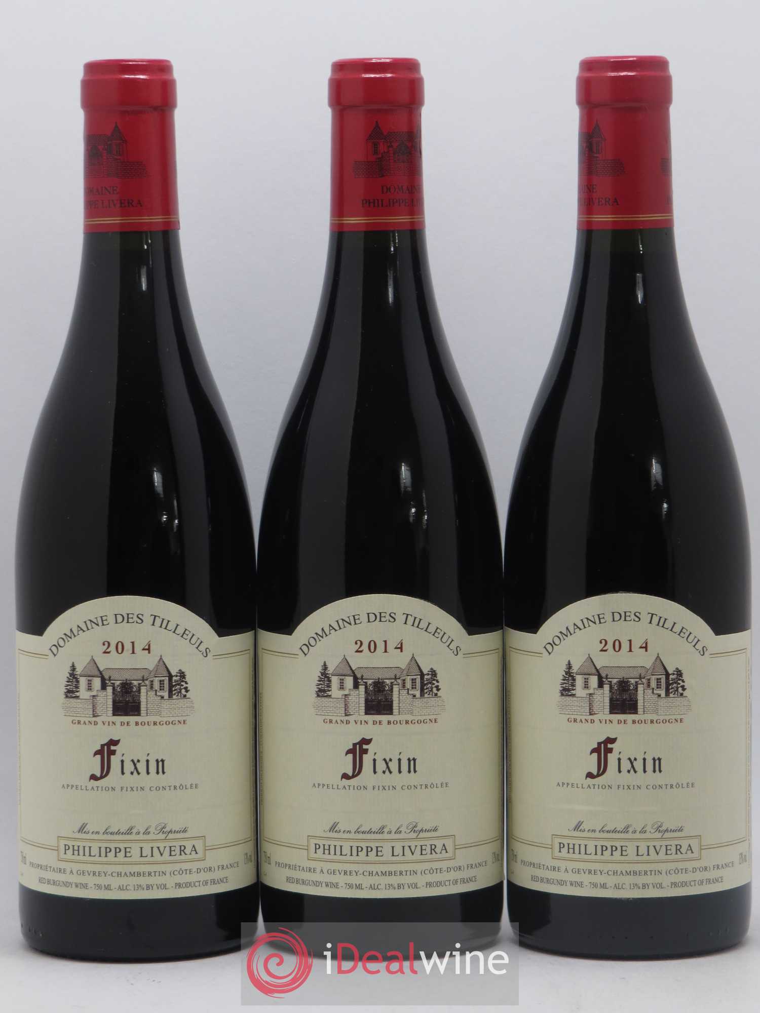 Fixin Tilleuls (Domaine des) - Philippe Livera (sans prix de réserve) 2014 - Lot de 3 bouteilles - 0