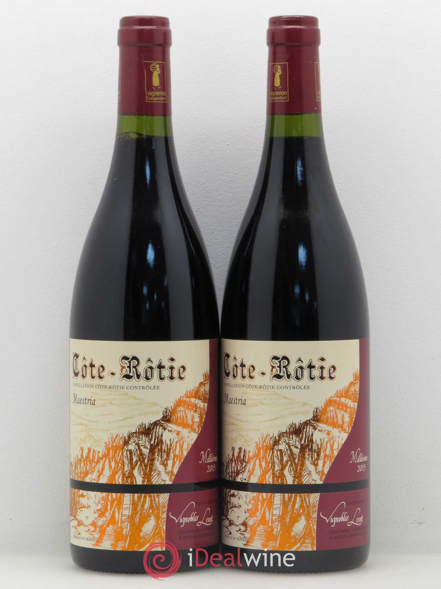 Côte-Rôtie Maestria Vignobles Levet (sans prix de réserve) 2015 - Lot de 2 bouteilles - 0