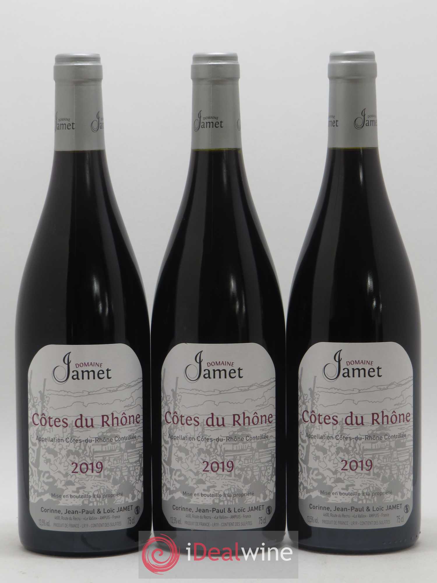 Côtes-du-Rhône Jamet (Domaine) (sans prix de réserve) 2019 - Lot de 3 bouteilles - 0