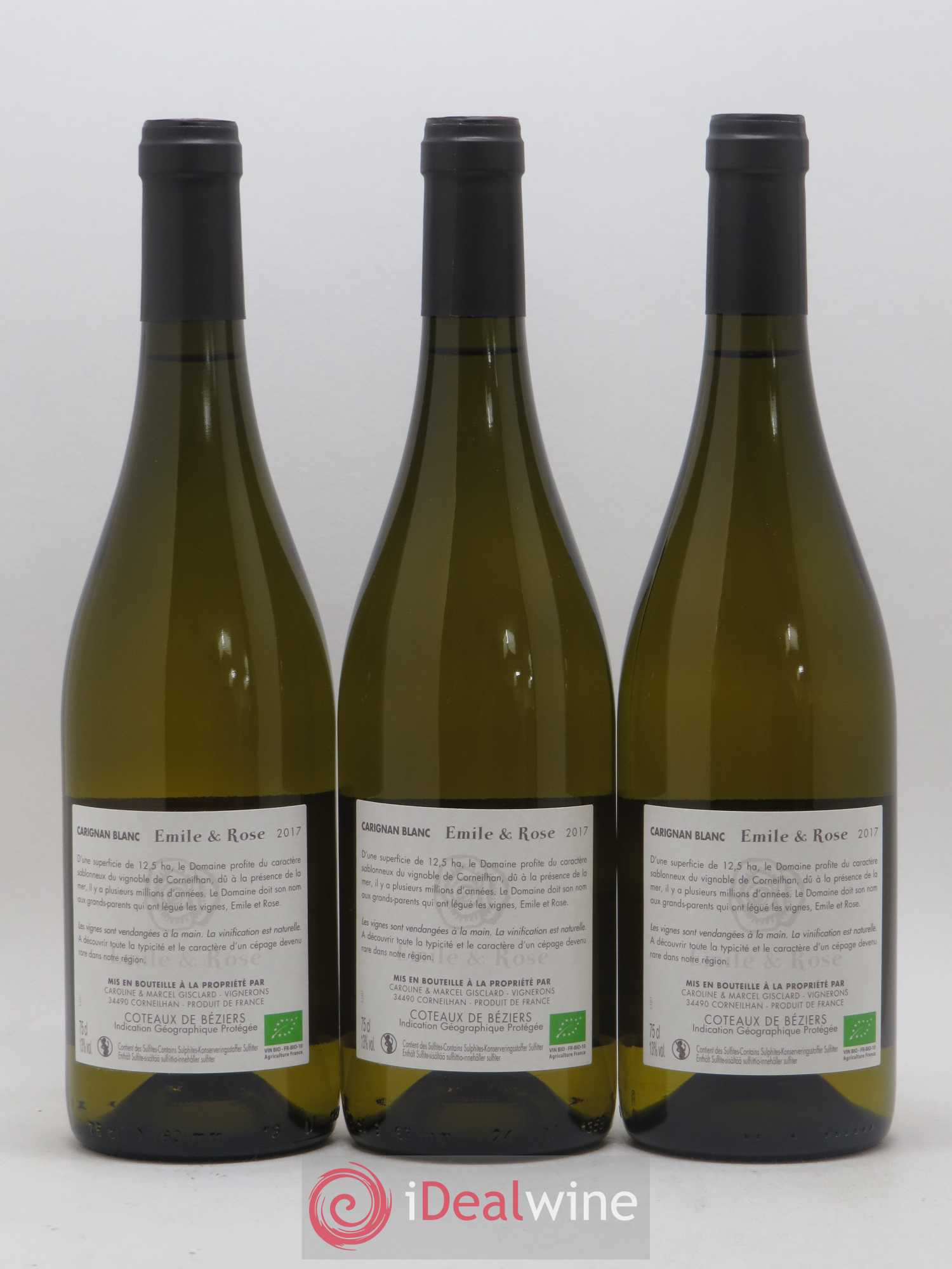 Languedoc IGP Coteaux de Béziers Carignan Domaine d'Emile et Rose (sans prix de réserve) 2017 - Posten von 3 Flaschen - 1