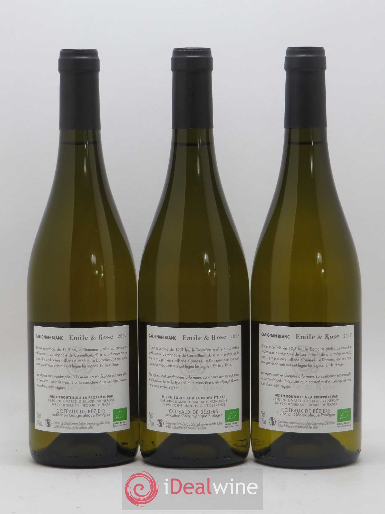 Languedoc IGP Coteaux de Béziers Carignan Domaine d'Emile et Rose (sans prix de réserve) 2017 - Lotto di 3 bottiglie - 1