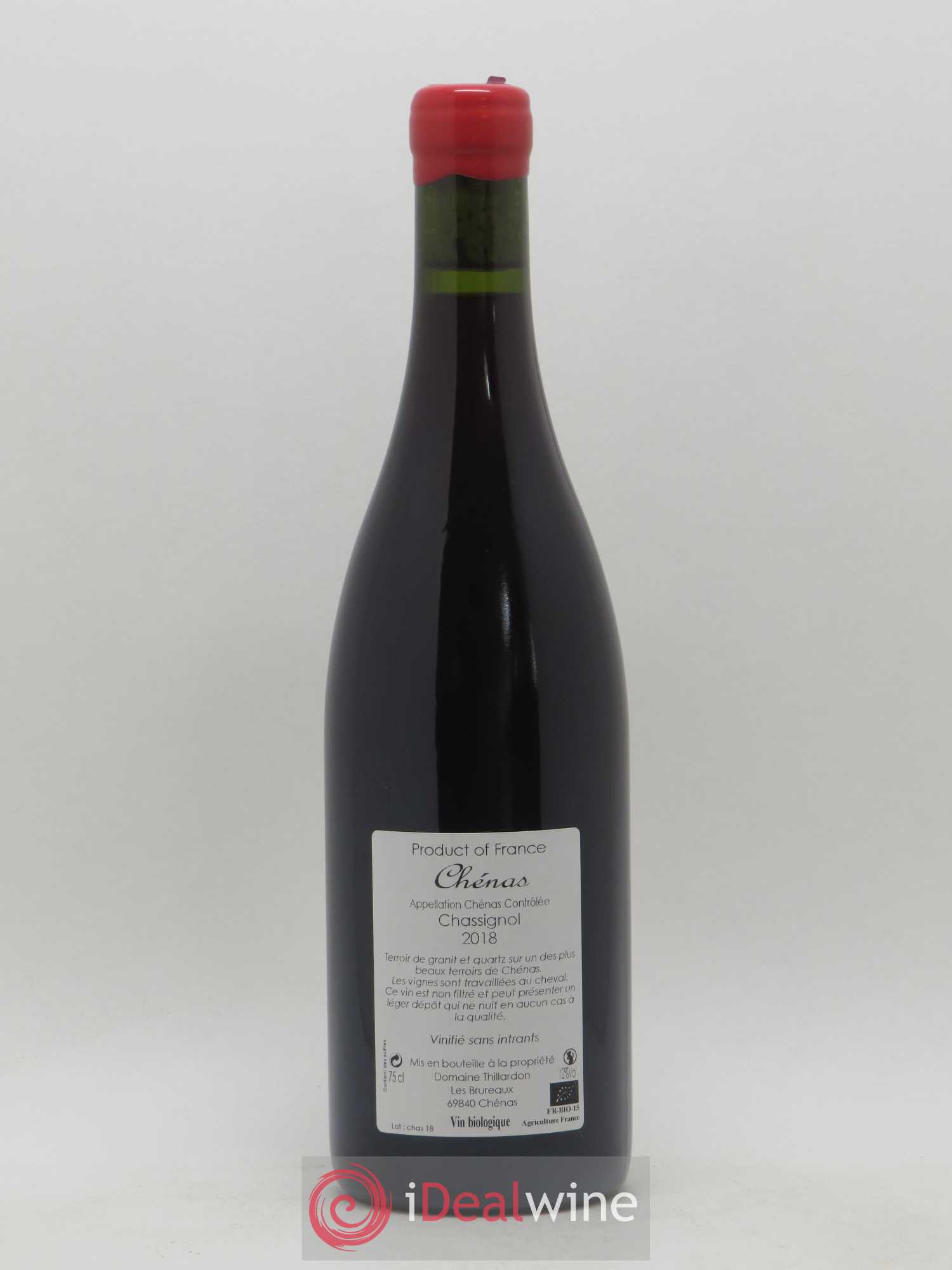 Chénas Chassignol Domaine Thillardon (sans prix de réserve) 2018 - Lot de 1 bouteille - 1