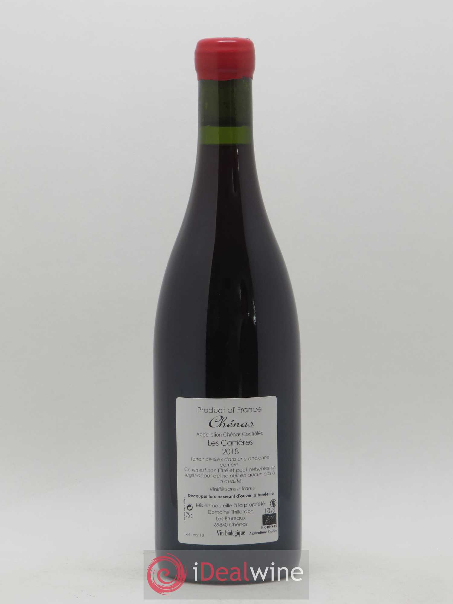 Chénas Les Carrières Domaine Thillardon (sans prix de réserve) 2018 - Lot de 1 bouteille - 1