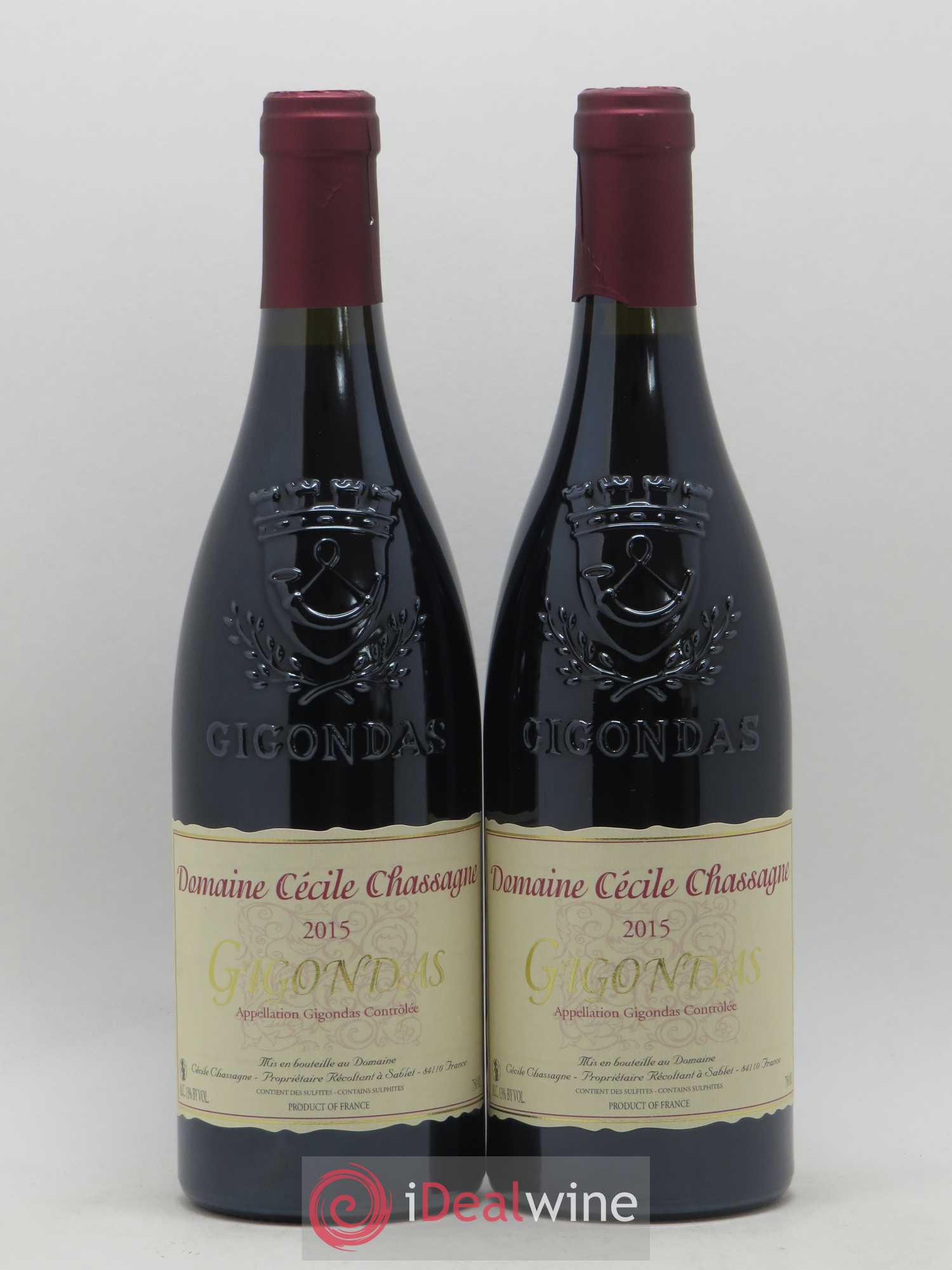 Gigondas Cécile Chassagne (sans prix de réserve) 2015 - Posten von 2 Flaschen - 0