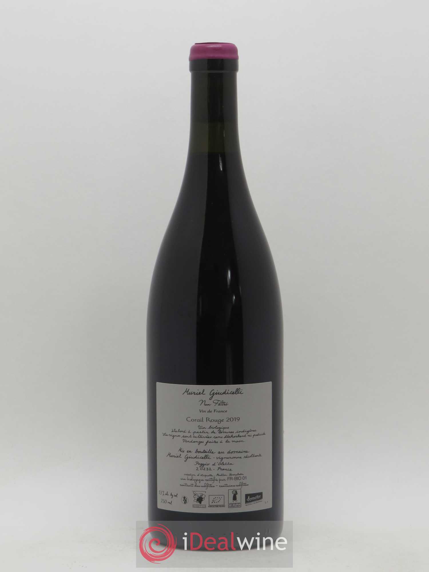 Vin de France Corail Domaine Giudicelli (sans prix de réserve) 2019 - Lot de 1 bouteille - 1
