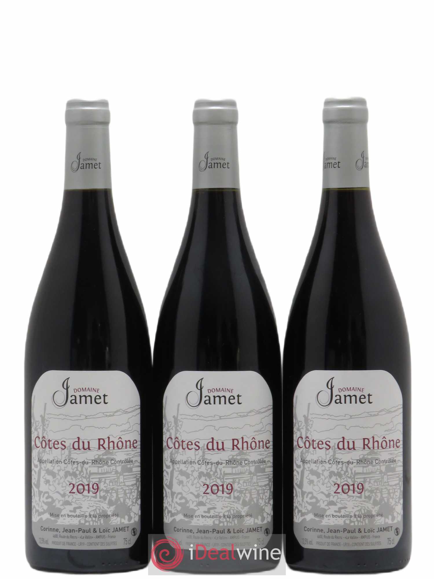 Côtes-du-Rhône Jamet (Domaine) (sans prix de réserve) 2019 - Lot de 3 bouteilles - 0