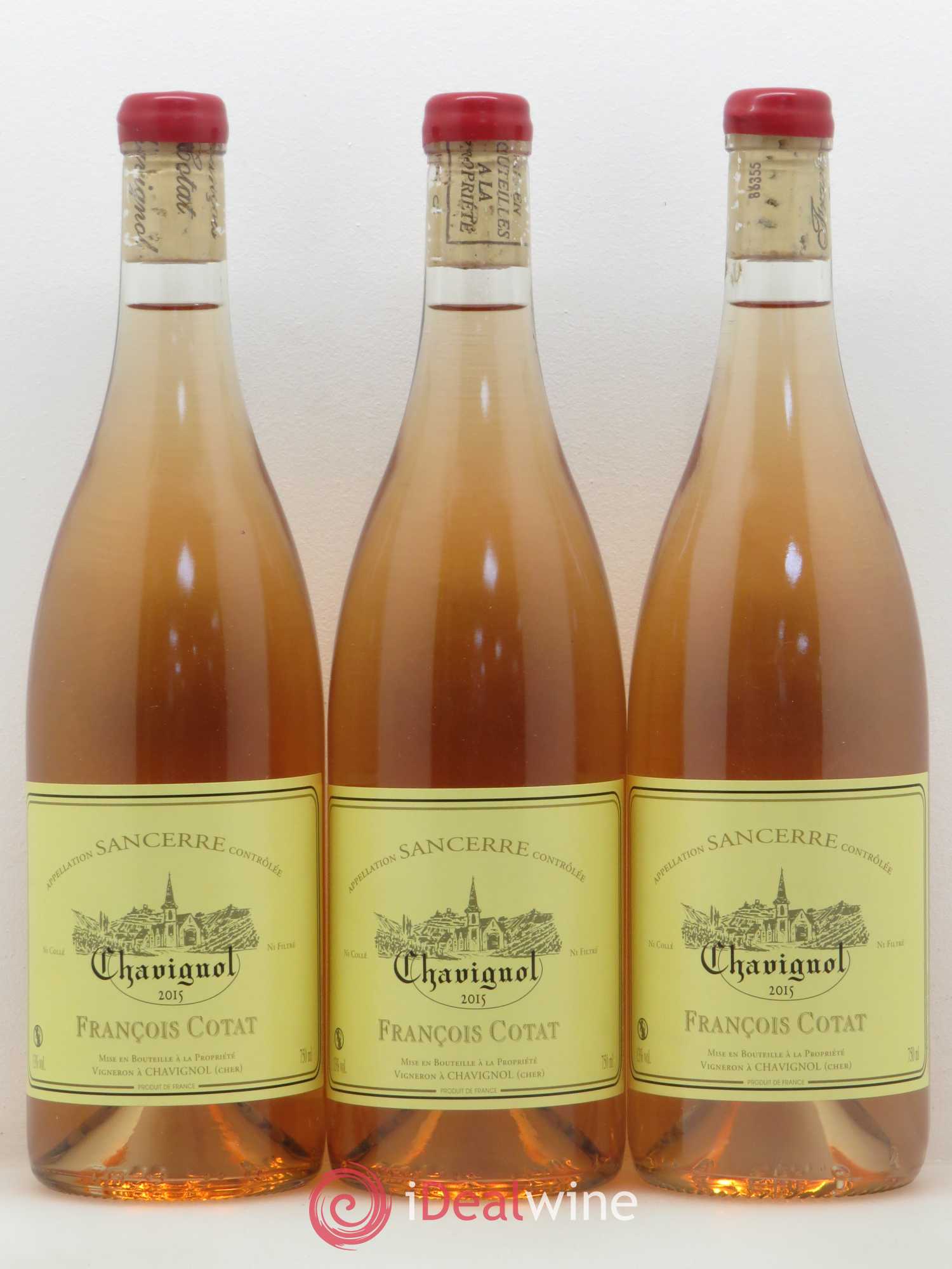 Sancerre François Cotat Chavignol (sans prix de réserve) 2015 - Posten von 3 Flaschen - 0