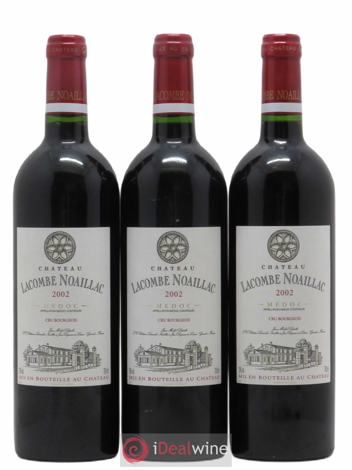 Médoc Château Lacombe Noaillac (sans prix de réserve) 2002 - Posten von 3 Flaschen - 0