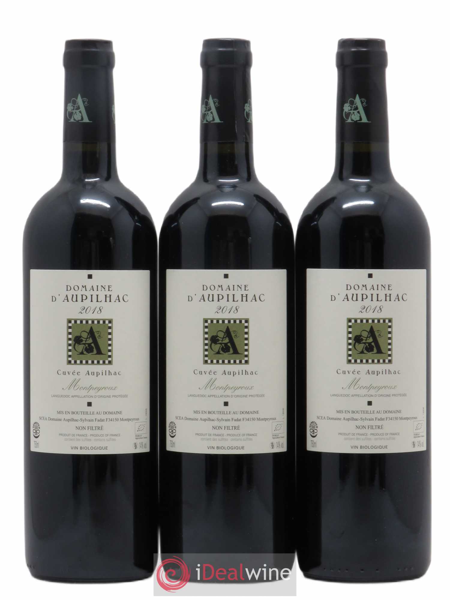 Languedoc Montpeyroux Aupilhac (Domaine d') Sylvain Fadat Cuvée Aupillhac (sans prix de réserve) 2018 - Lotto di 3 bottiglie - 0