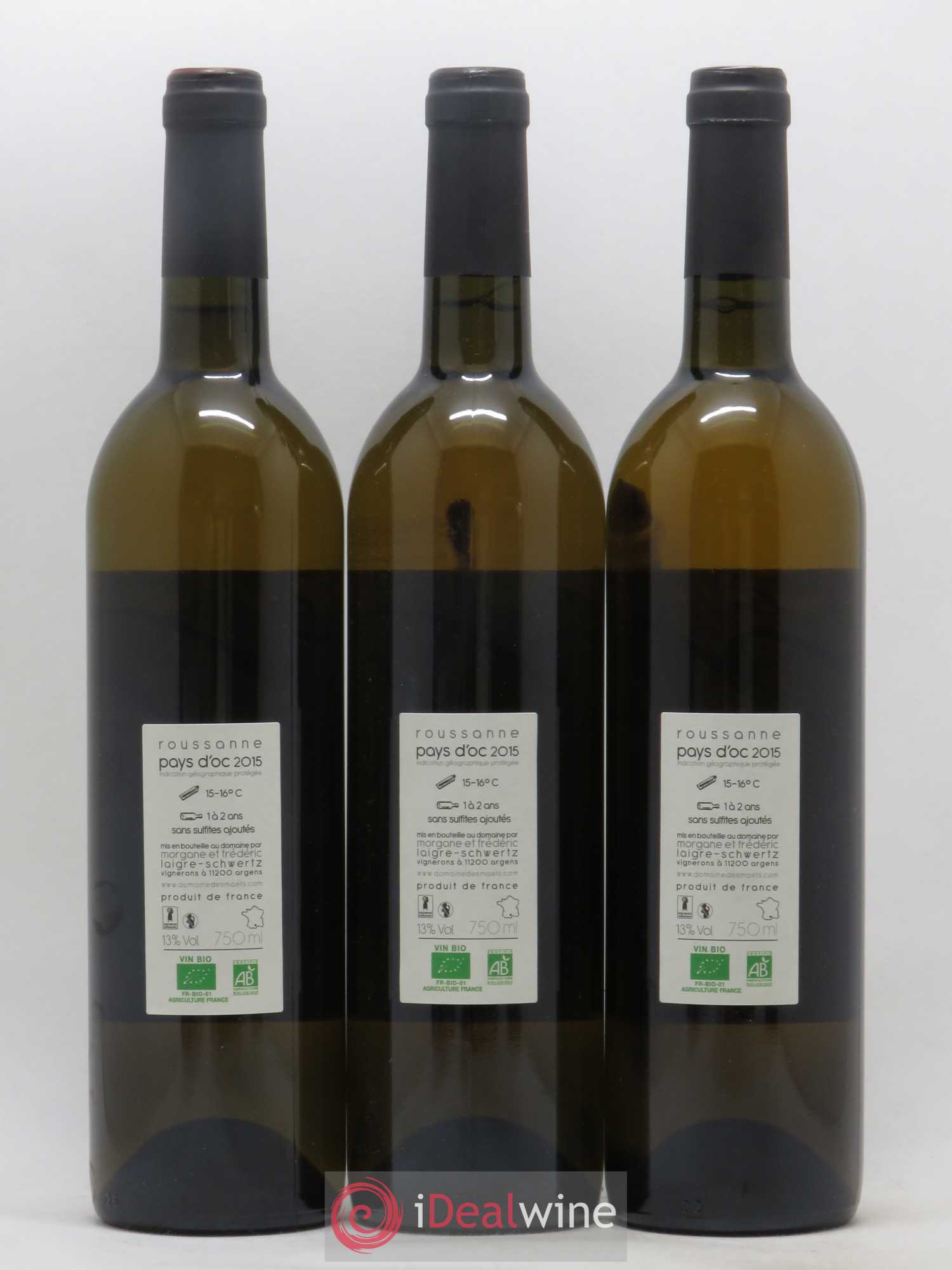 Pays d'Oc Le M des Maels Roussanne Domaine des Maels (sans prix de réserve) 2015 - Posten von 3 Flaschen - 1