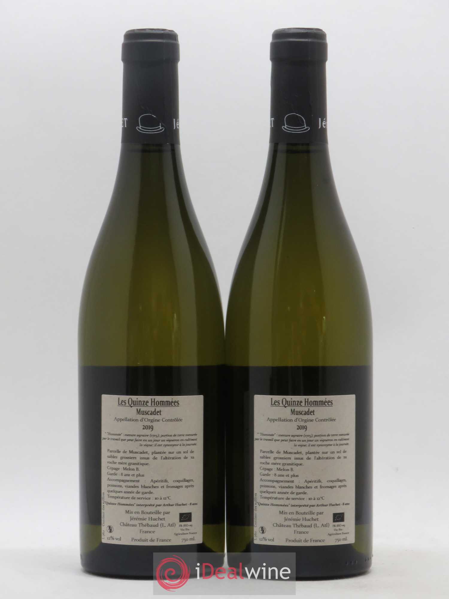 Muscadet-Sèvre-et-Maine Les Quinze Hommées Domaine de la Chauvinière Jérémie Huchet (sans prix de réserve) 2019 - Lot de 2 bouteilles - 1