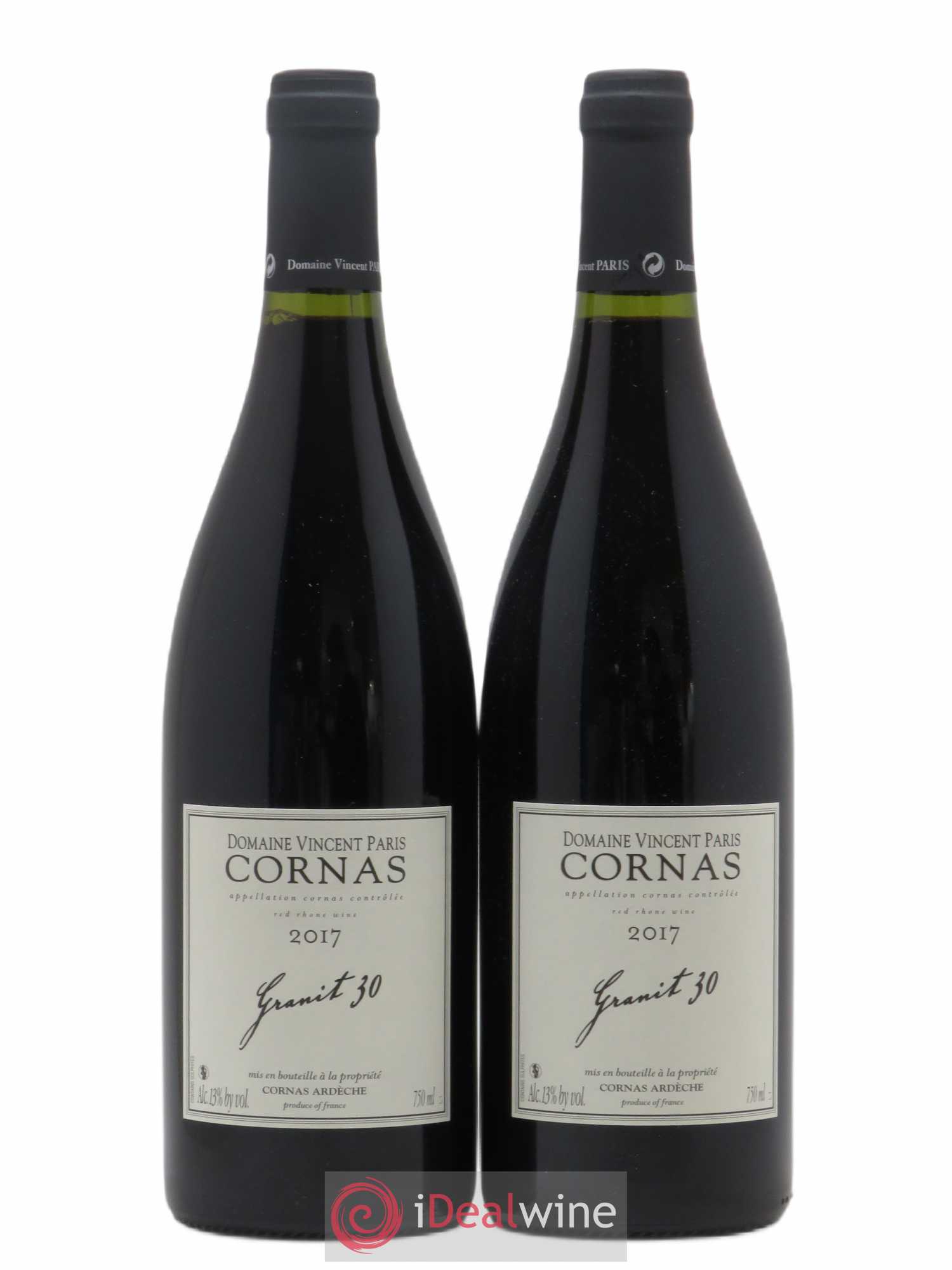 Cornas Granit 30 Vincent Paris (sans prix de réserve) 2017 - Lot de 2 bouteilles - 0