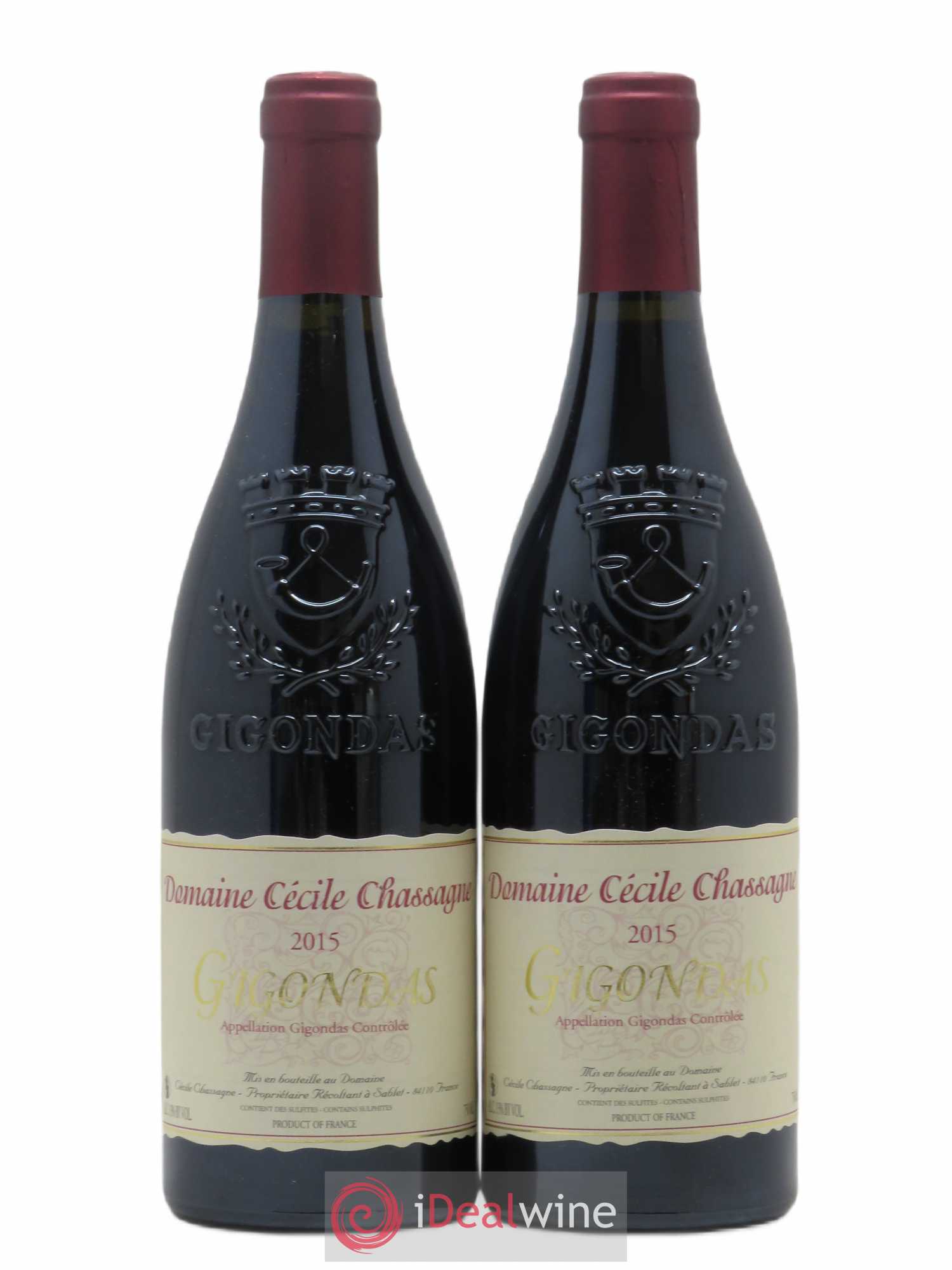 Gigondas Cécile Chassagne 2015 - Posten von 2 Flaschen - 0